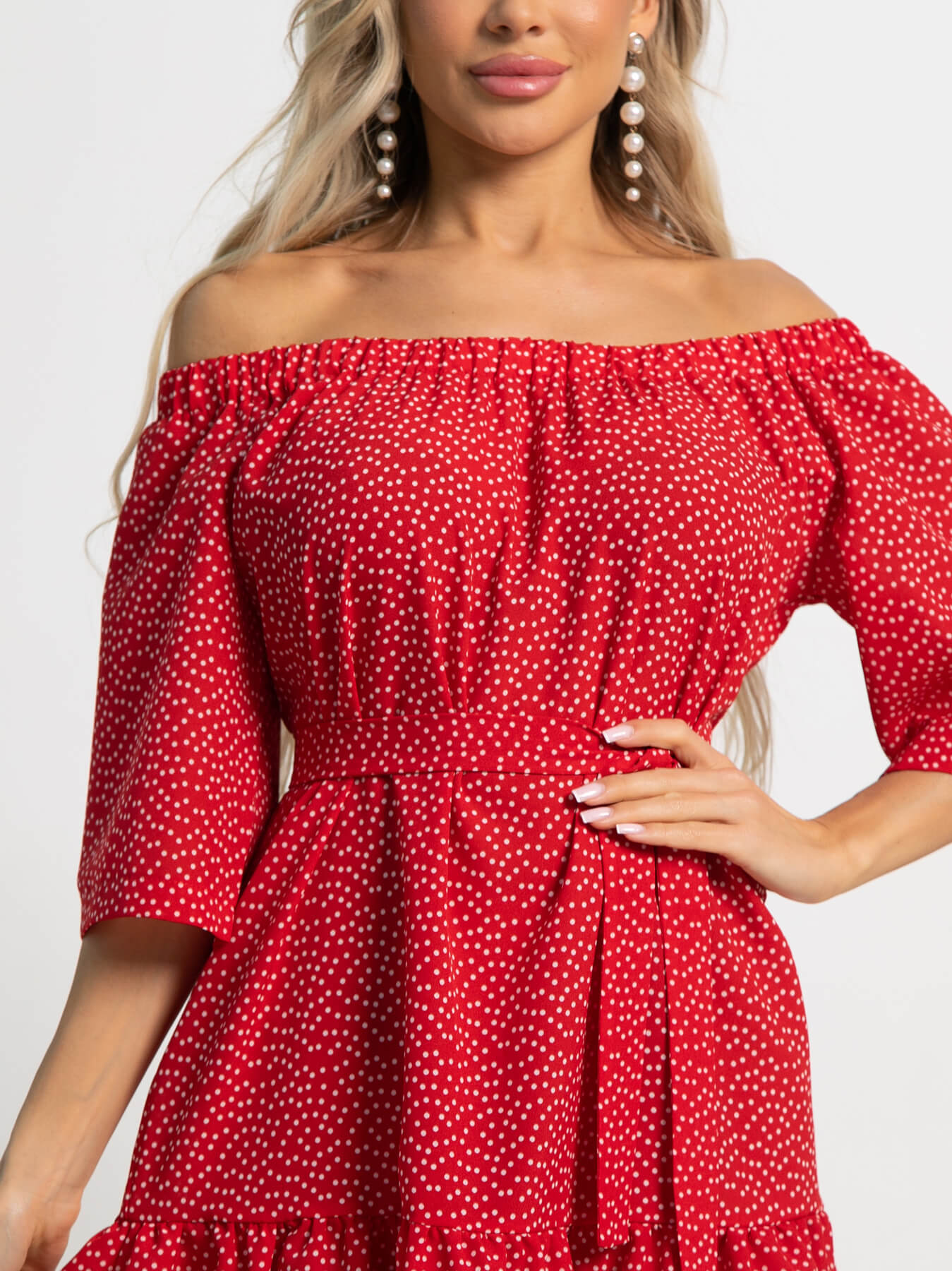 Платье с поясом Дафна (красное) П15524-8М