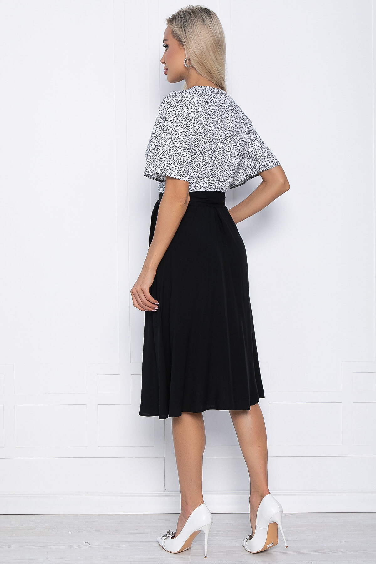 Платье Мода люкс (черно-белое) П10883