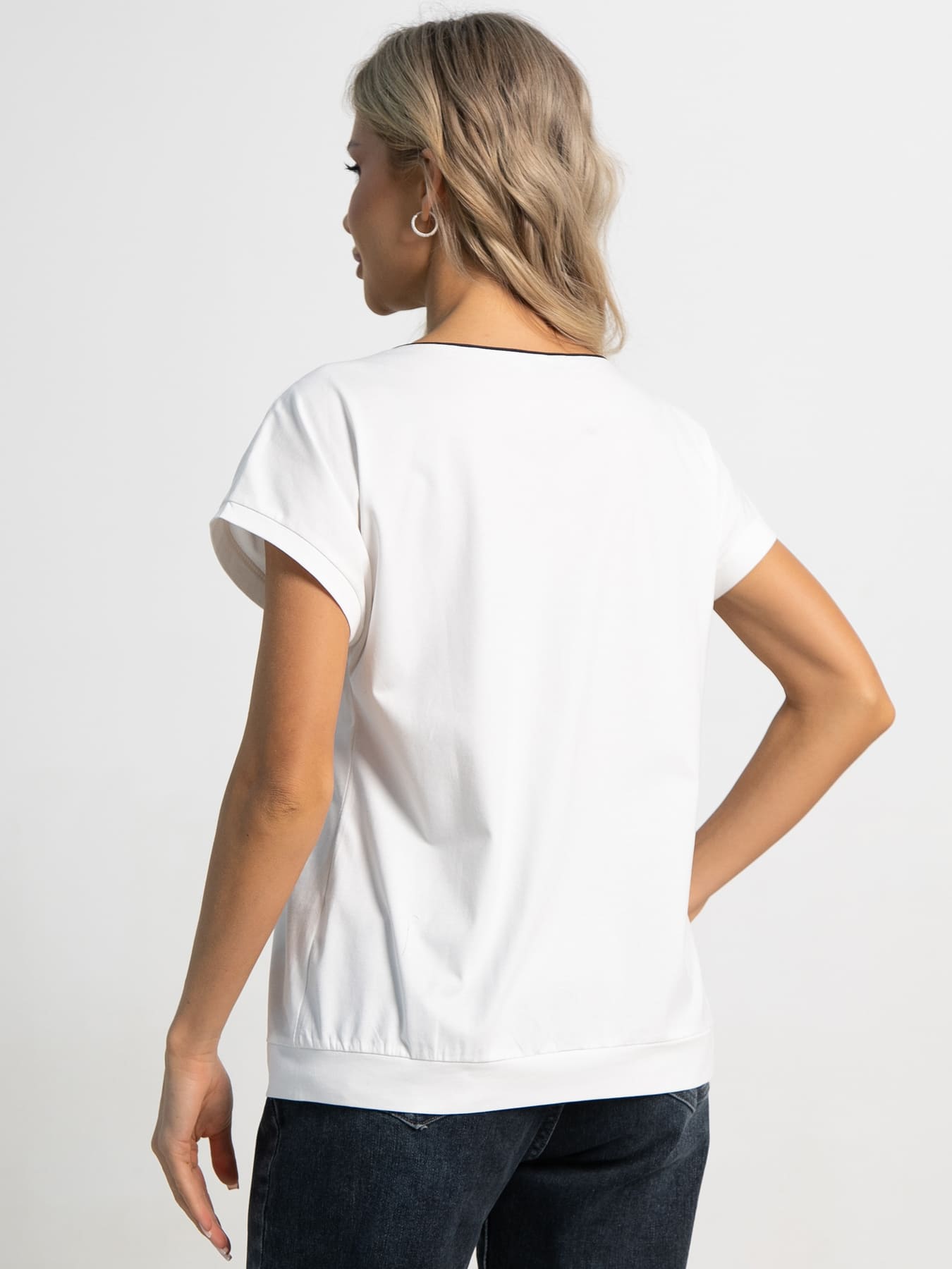 Блуза Капли росы (бело-голубая) Б15564-18М