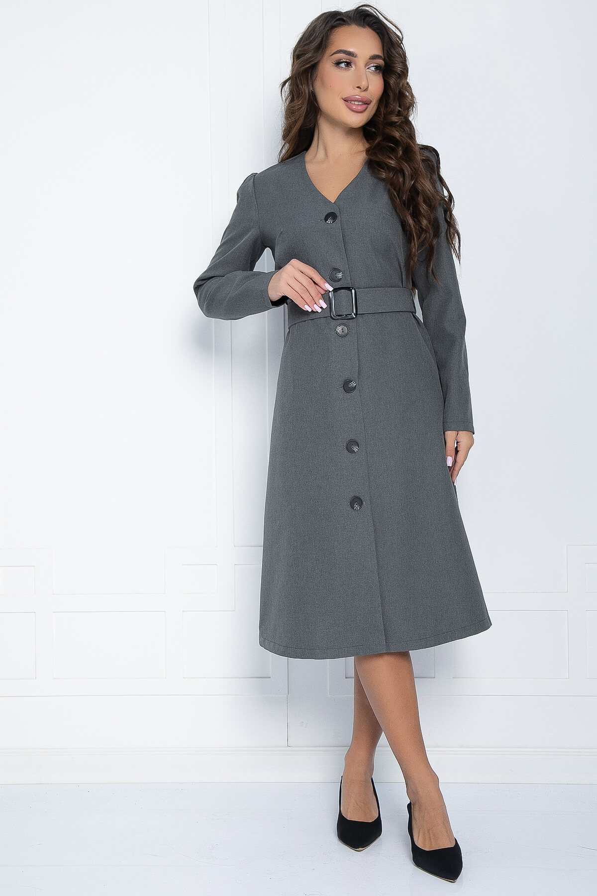 Платье Мирина (серое) П11324