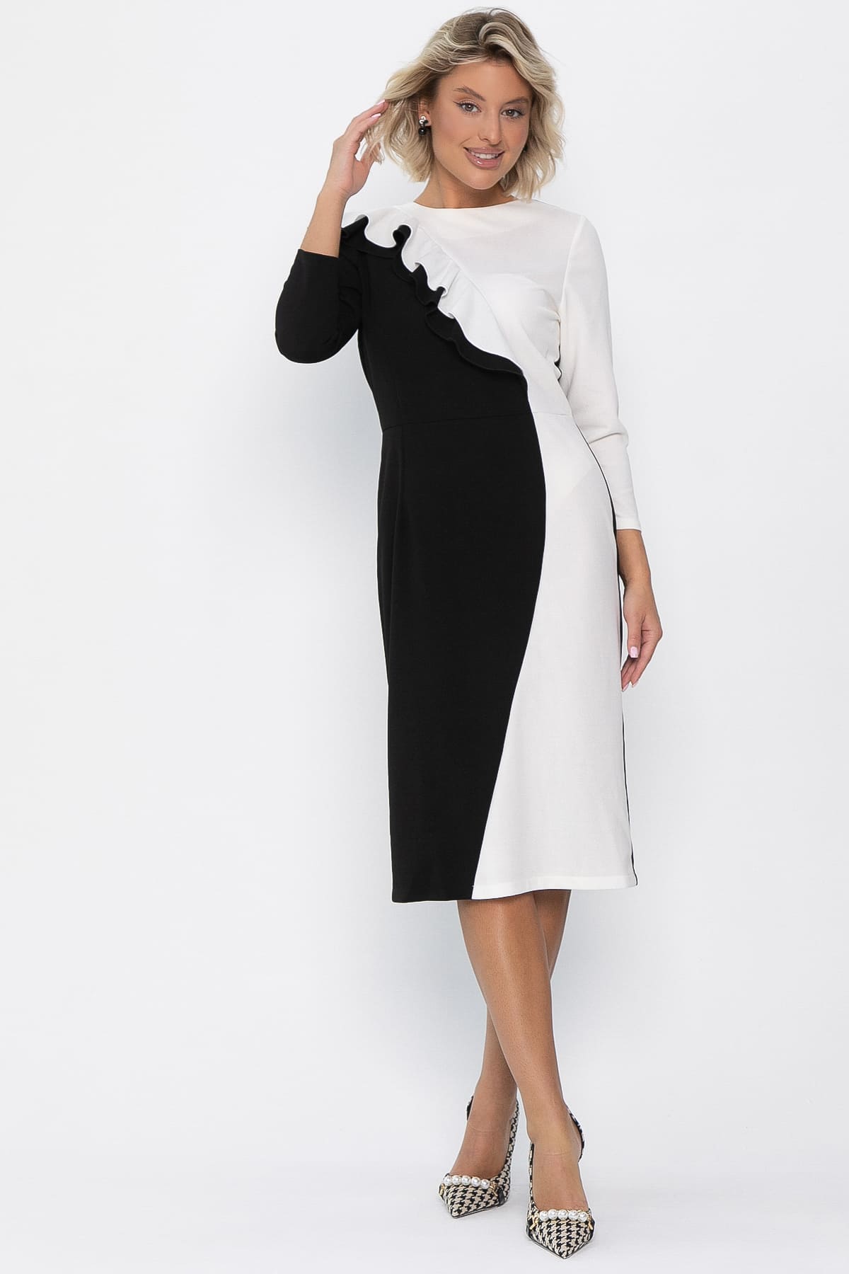Платье Эванесса (черно-белое) П12747-35М