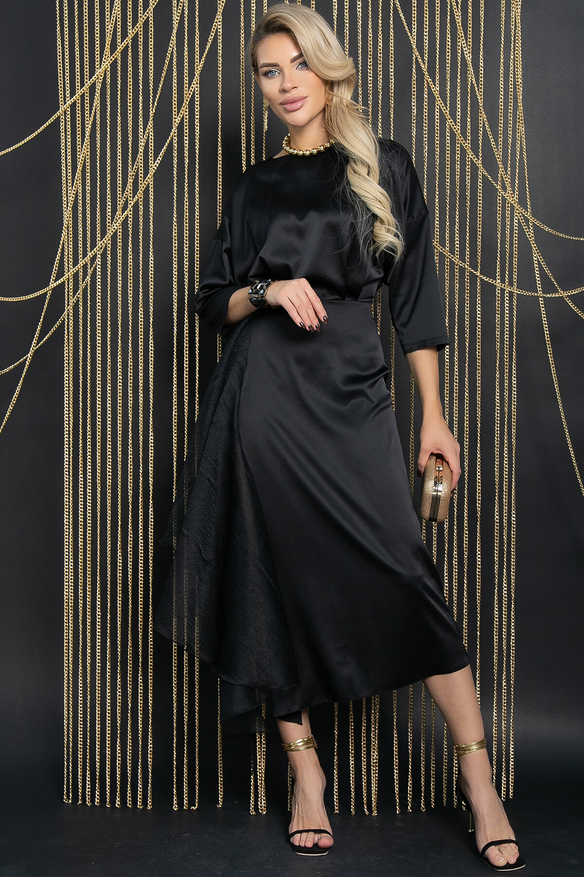 Платье вечернее Дерзкая элегантность (черное) П14470-7М