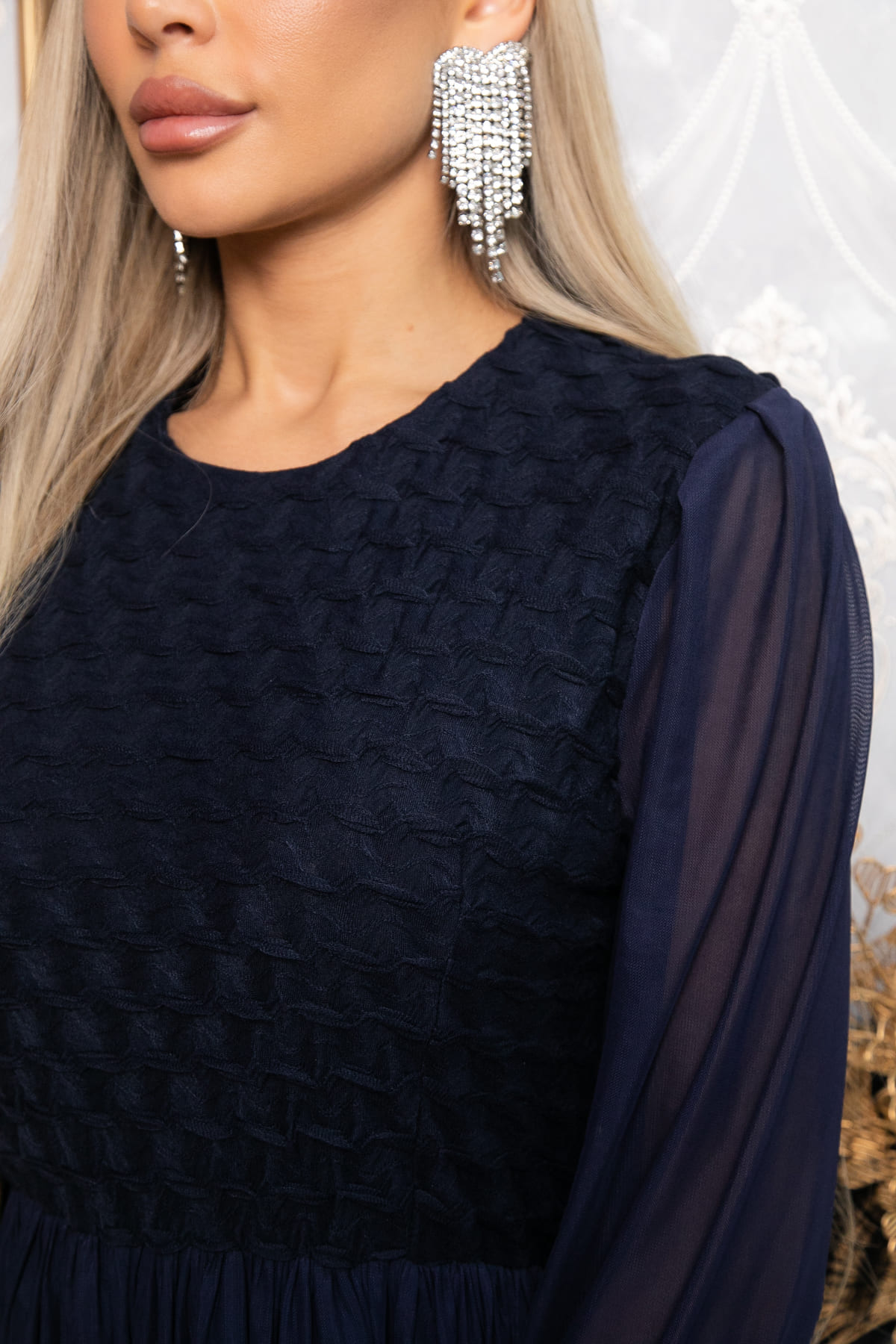 Платье Игра теней (синее) П14860-3М