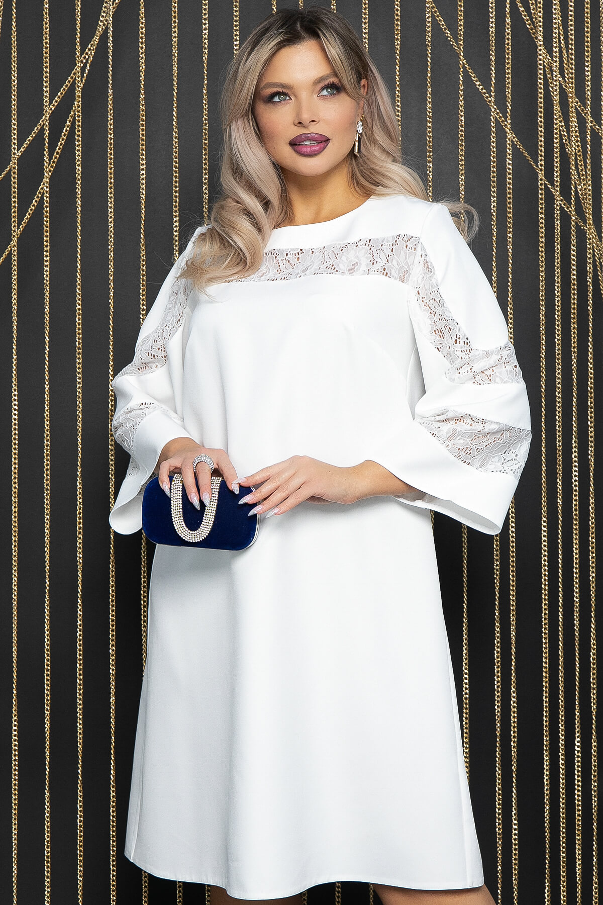 Платье с кружевом Роскошный выход (айвори) П14400-13М