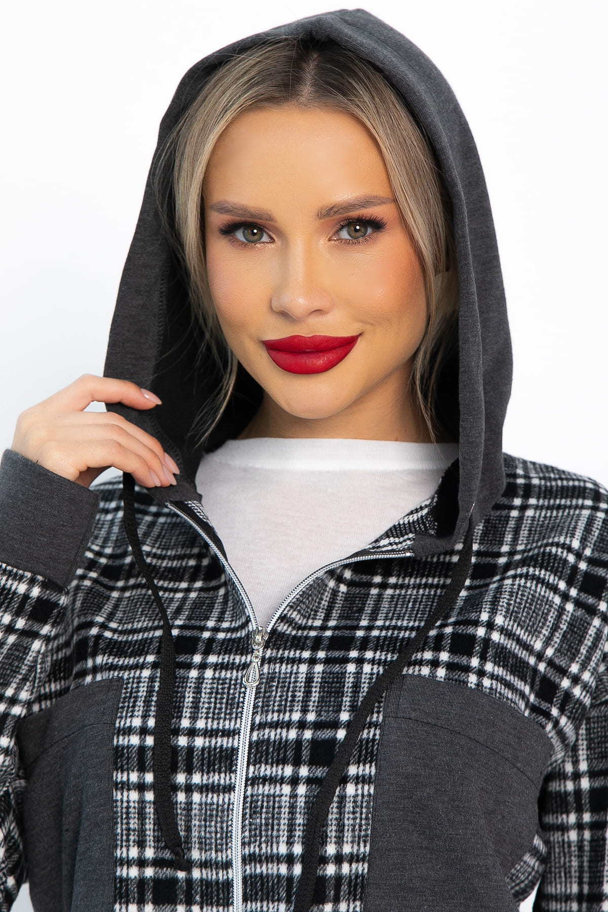 Рубашка с капюшоном Стокгольм (серая) Б14593-50М