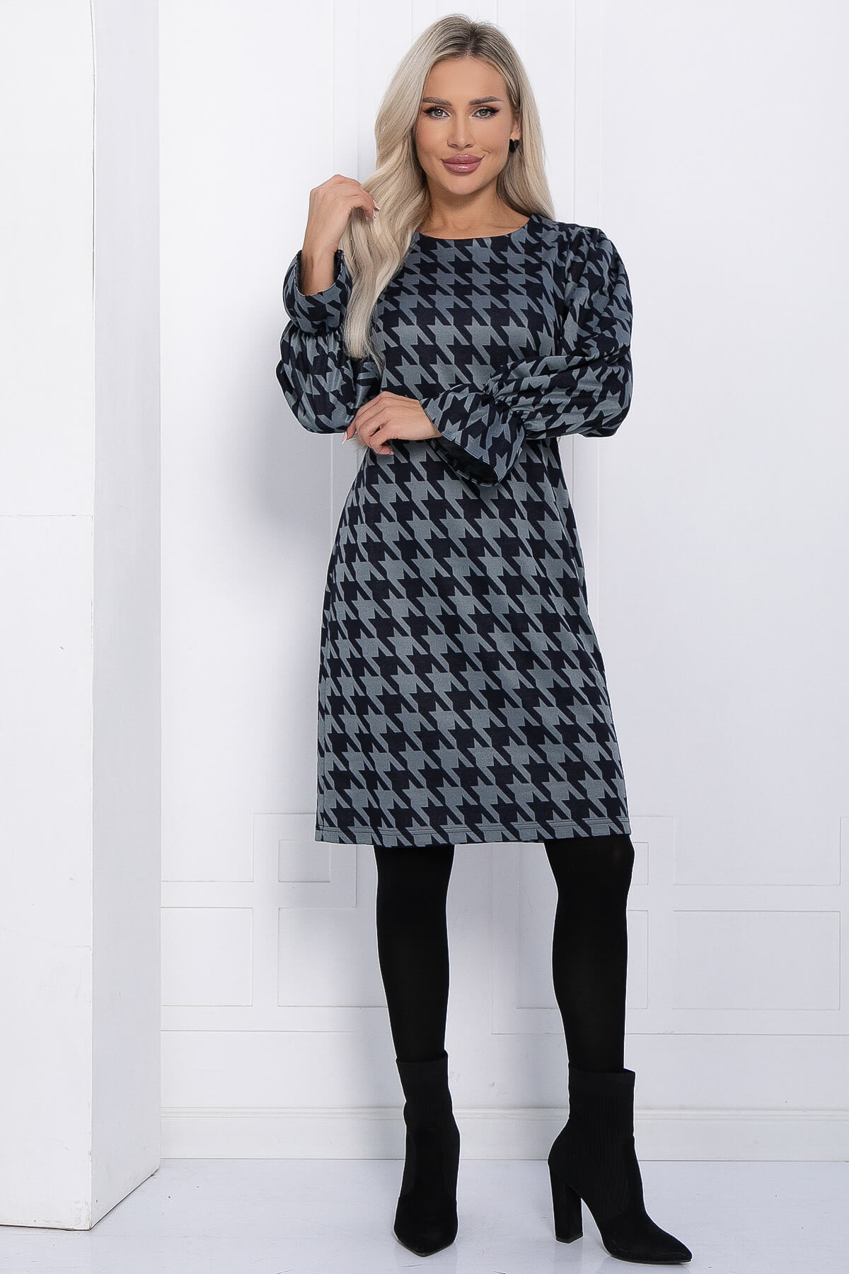 Платье Есения (серо-синее) П12272-30