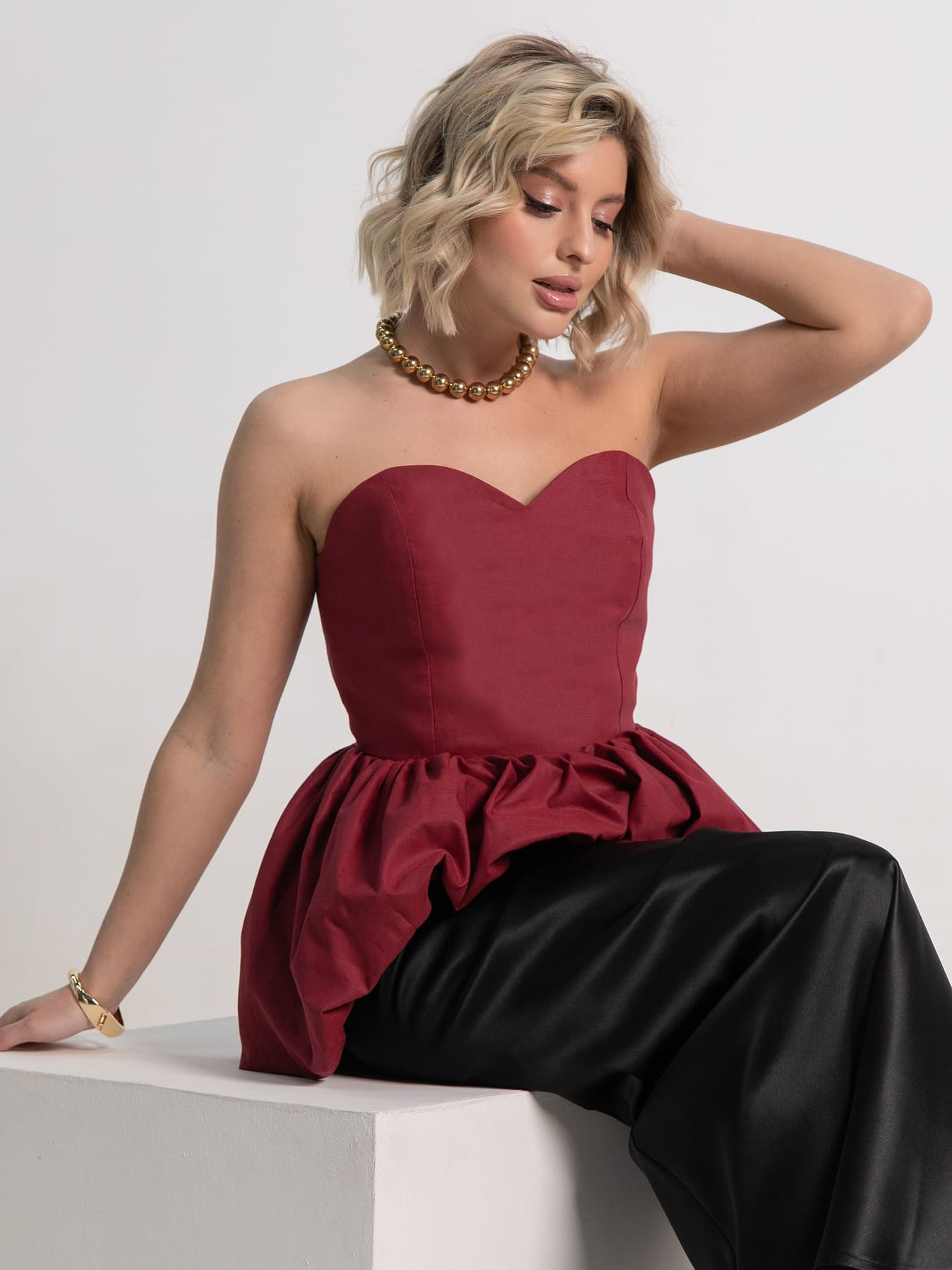 Корсет Эпатаж (вишневый) Б15216-53М