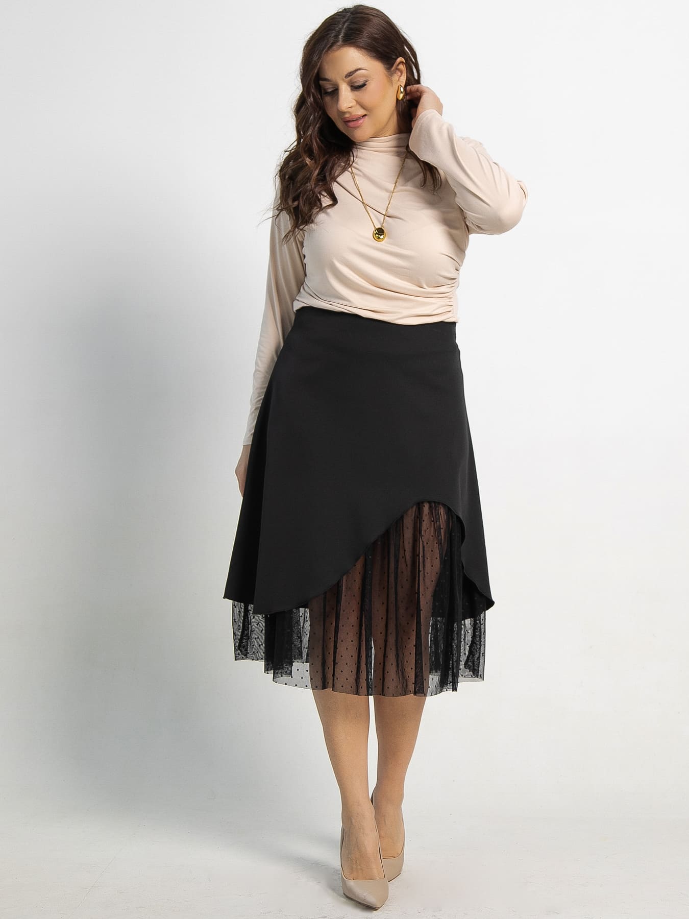 Юбка Виттория (черная) Ю15110-3М