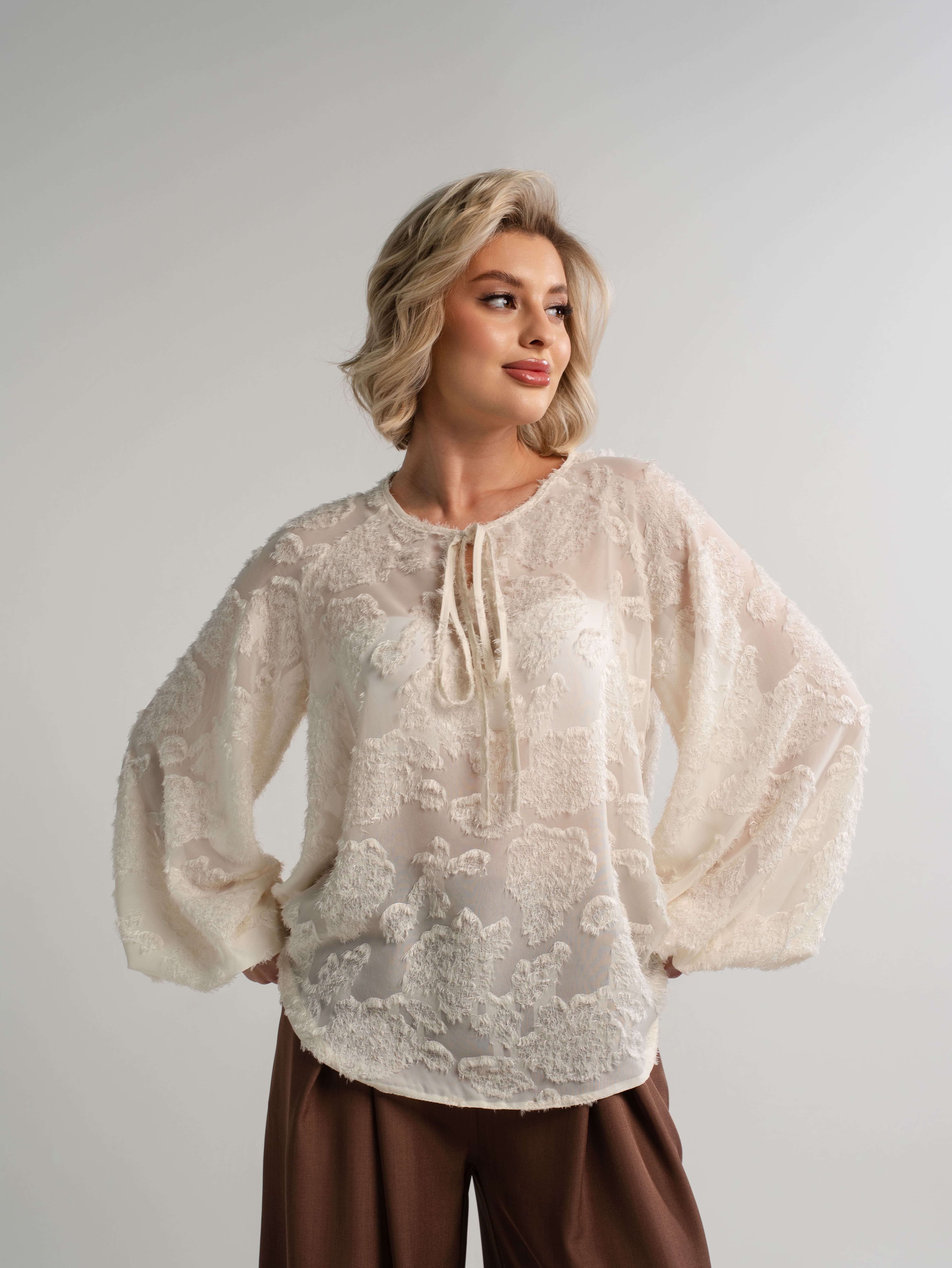 Блуза Воздушная мелодия (молочная) Б15140-7М