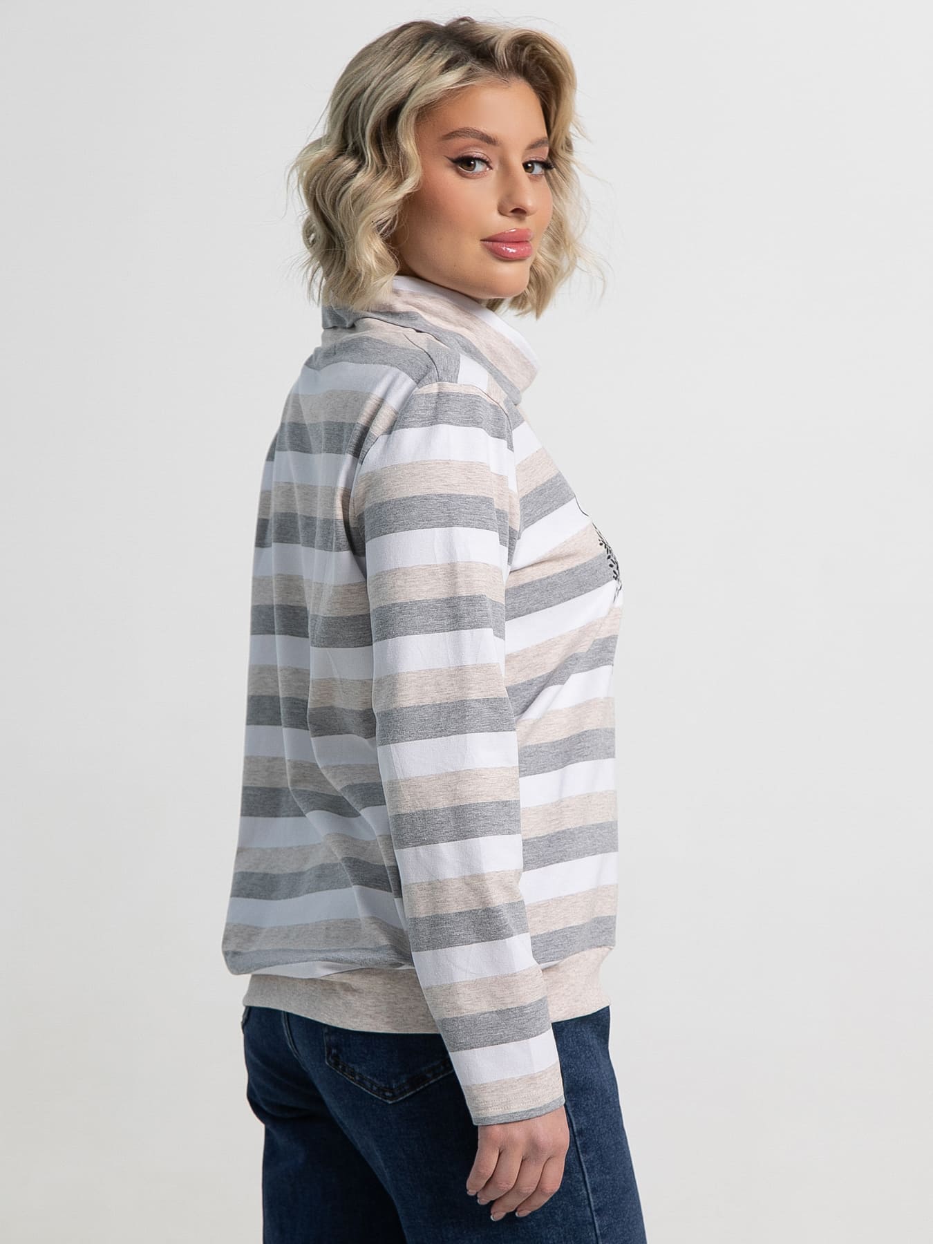 Джемпер Джонэт (бело-серая) Б15133-18М