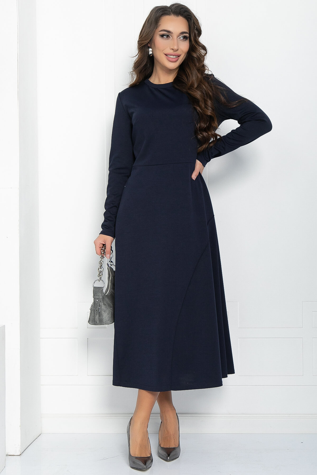 Платье Волшебная скрипка (темно-синее) П11623