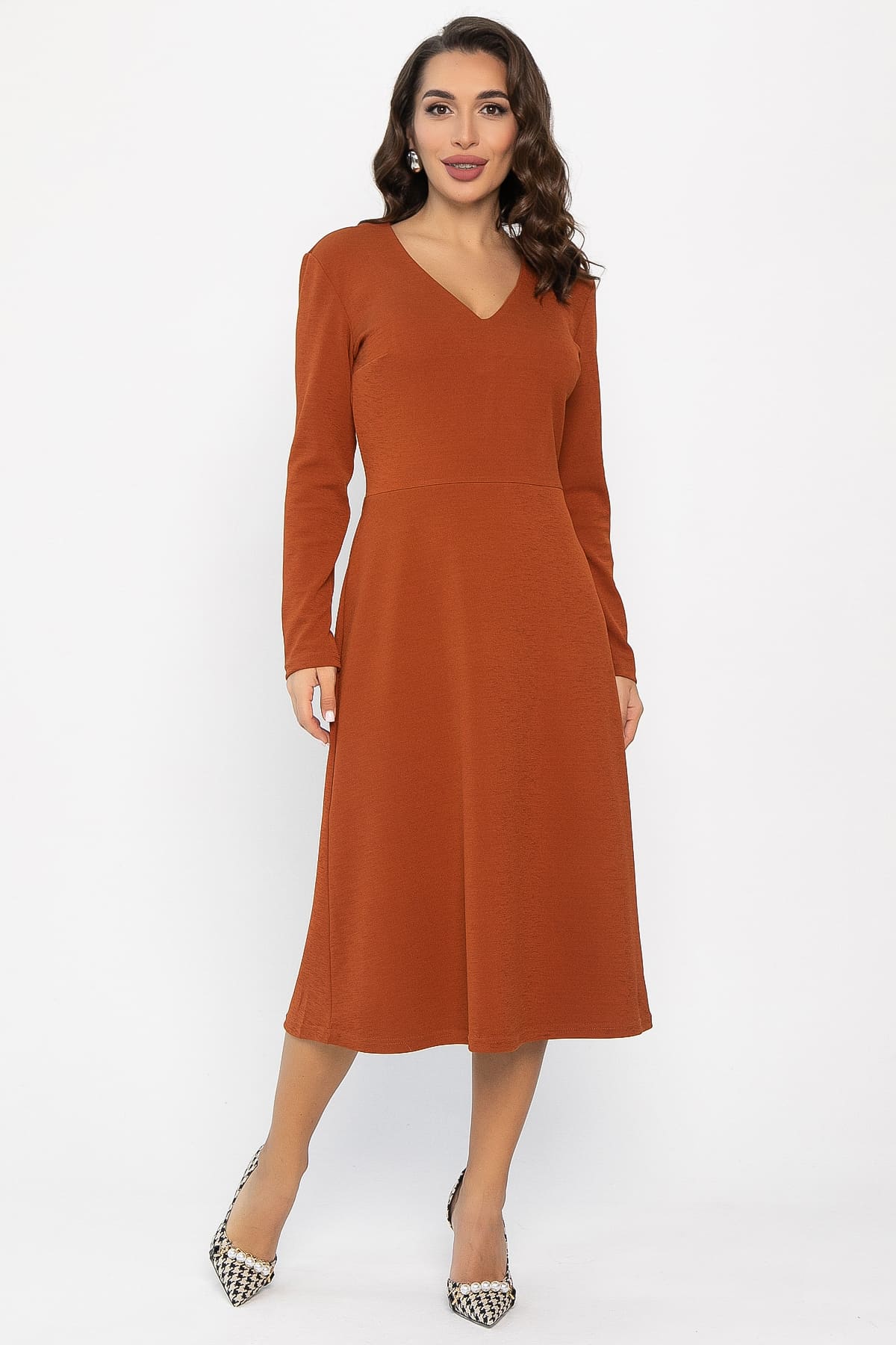 Платье трикотажное Парижанка (терракот) П14335-10М