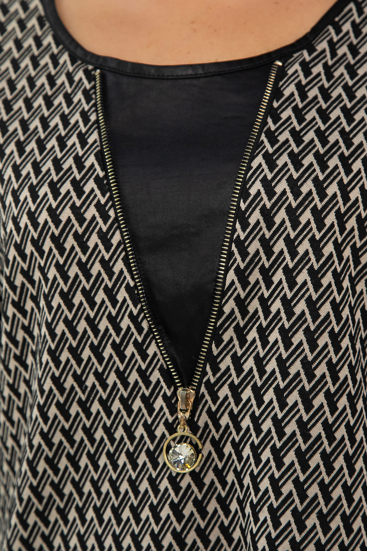 Платье Селин (черно-бежевое) П11301