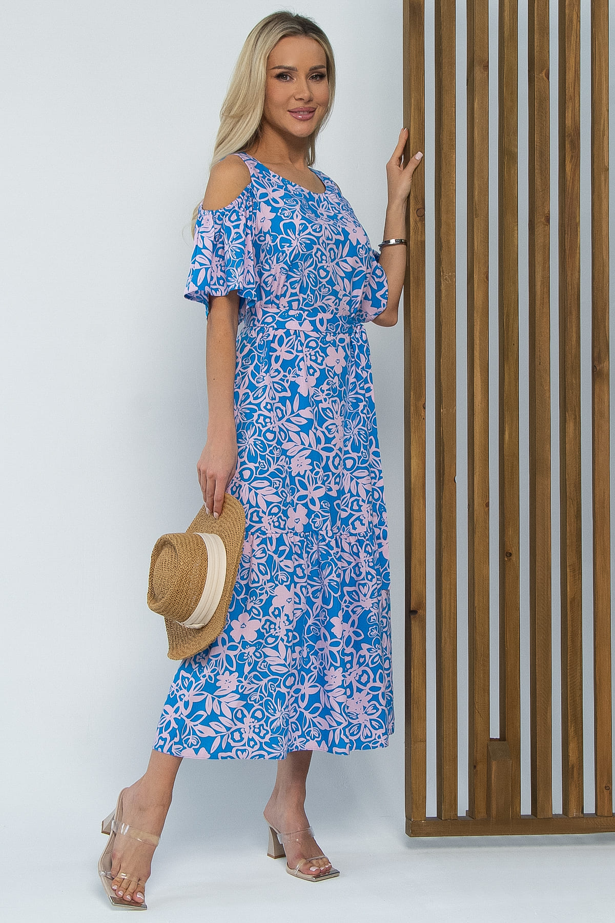 Платье Марианна (сине-розовое) П15348-5М