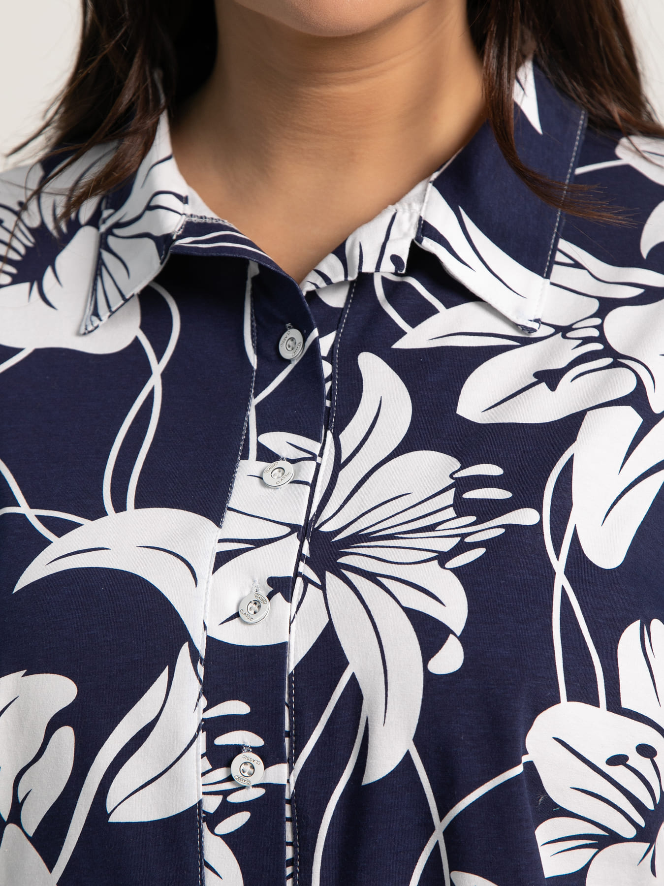 Блуза Флорал (синяя) Б15655-20М