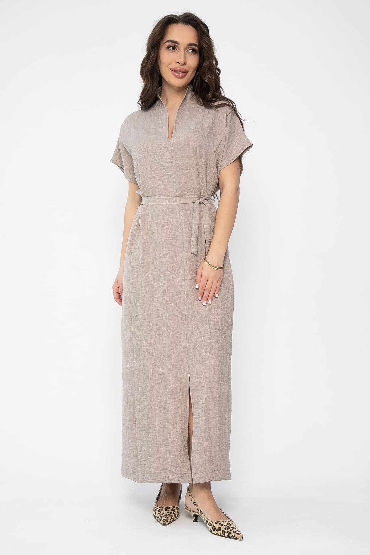 Платье Исландия (серо-коричневое) П13623-30М