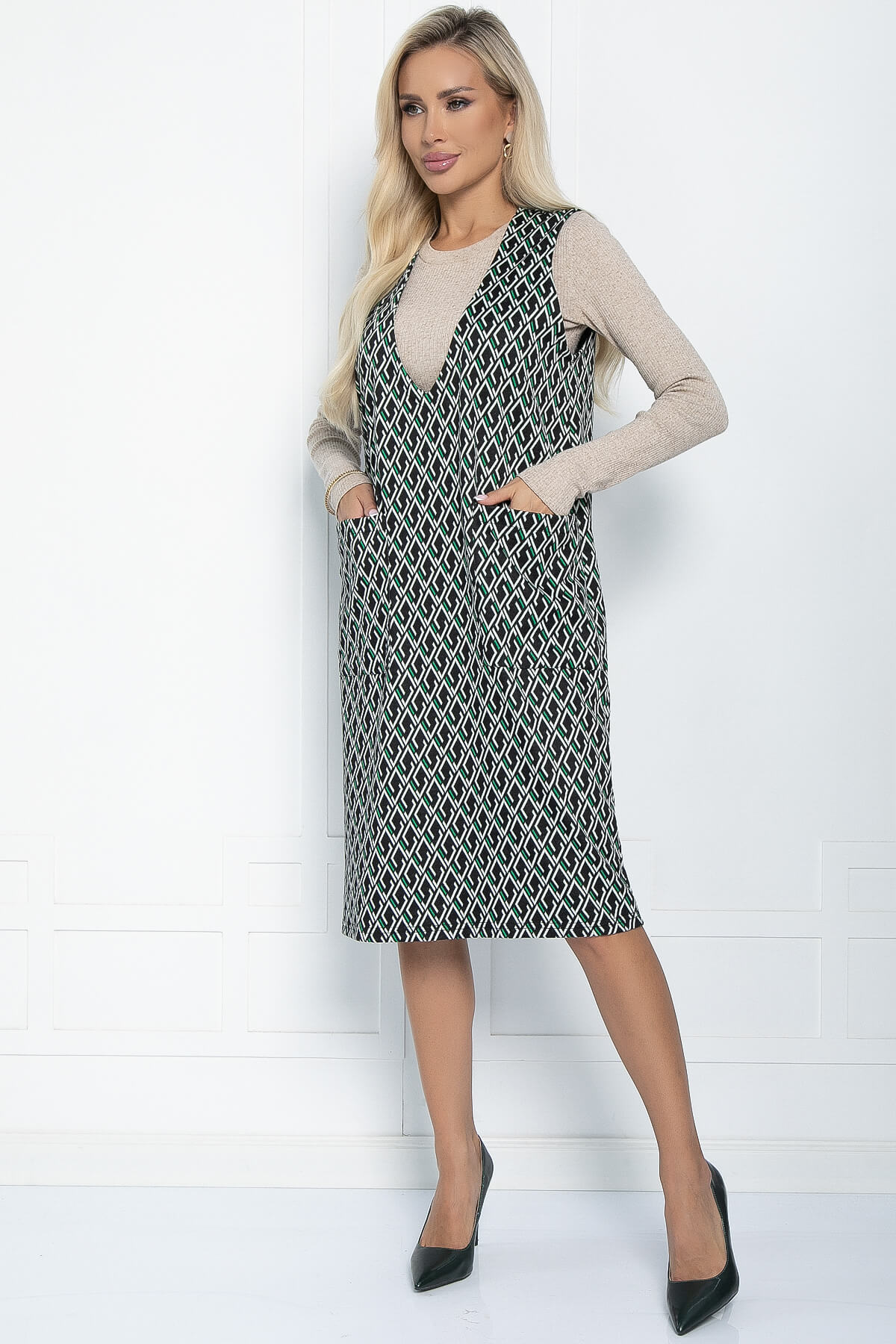 Сарафан Каролинн (темно-зеленое) П11214