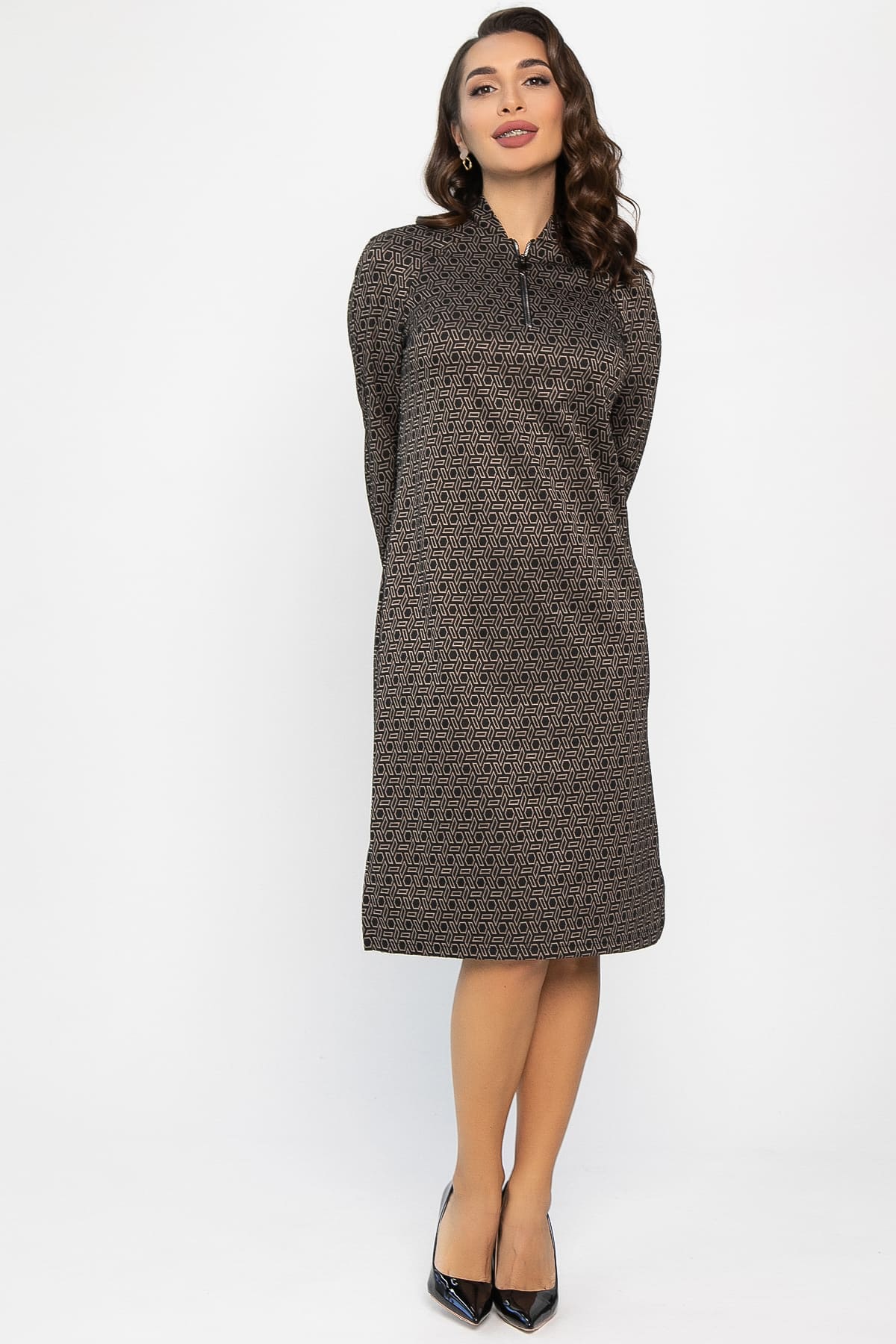 Платье Изящный образ (коричневое) П13749-19М