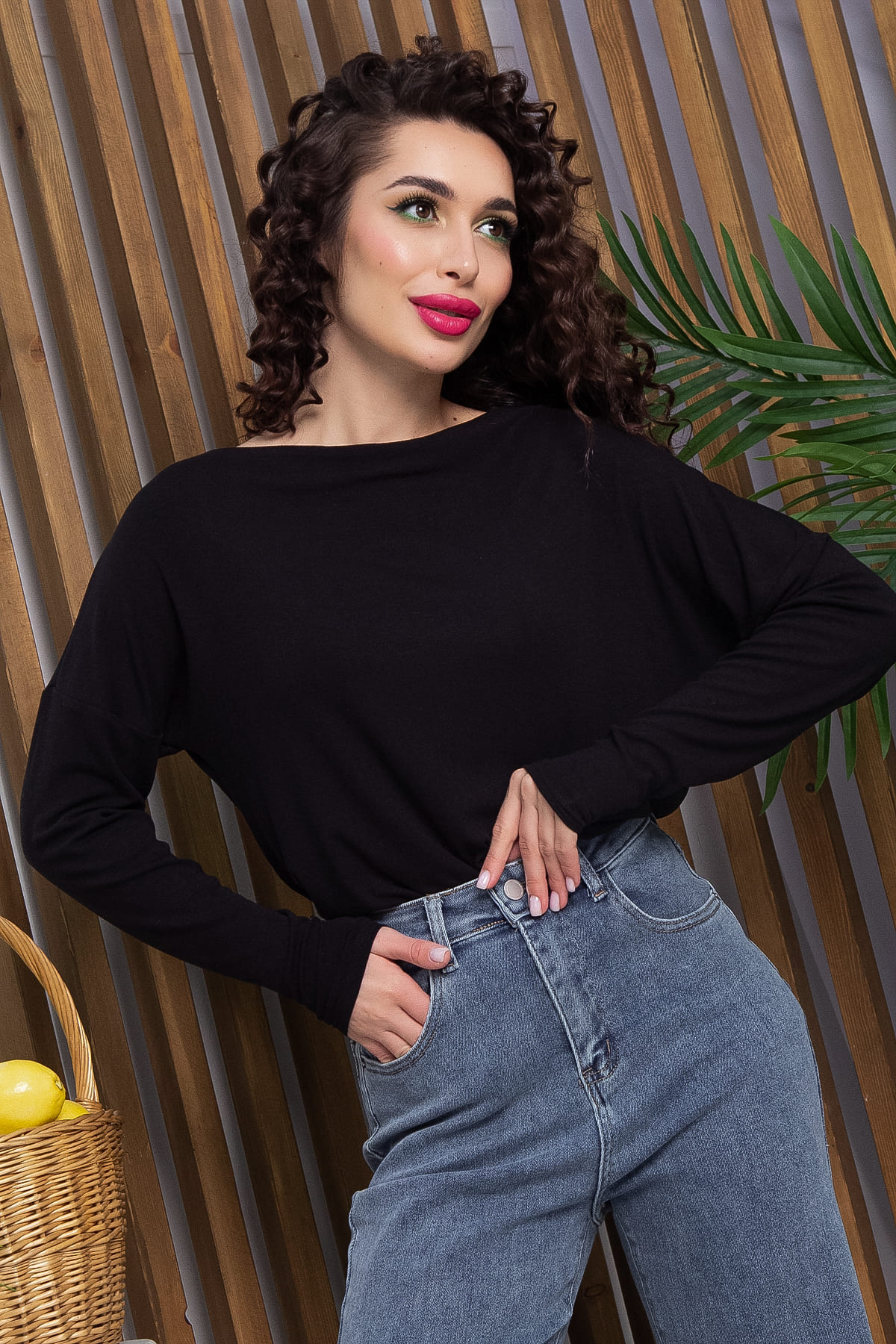 Блуза Грей (черная) Б13046-44М