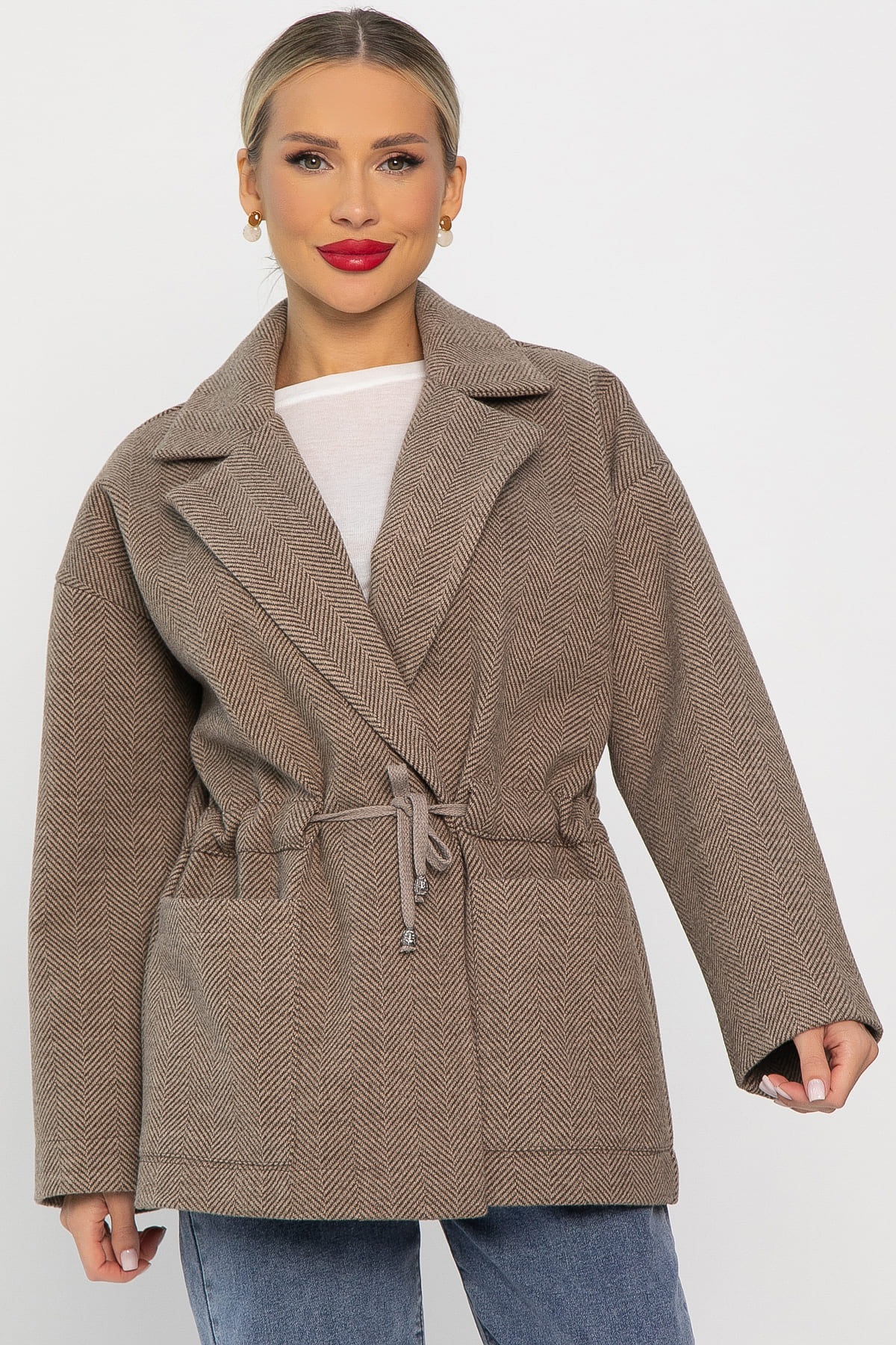 Пальто-пиджак (коричневый) Б14130-7М