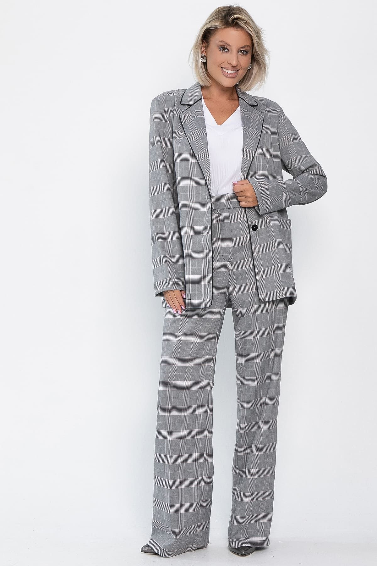 Жакет Нэри (серый/клетка) Б14111-34М