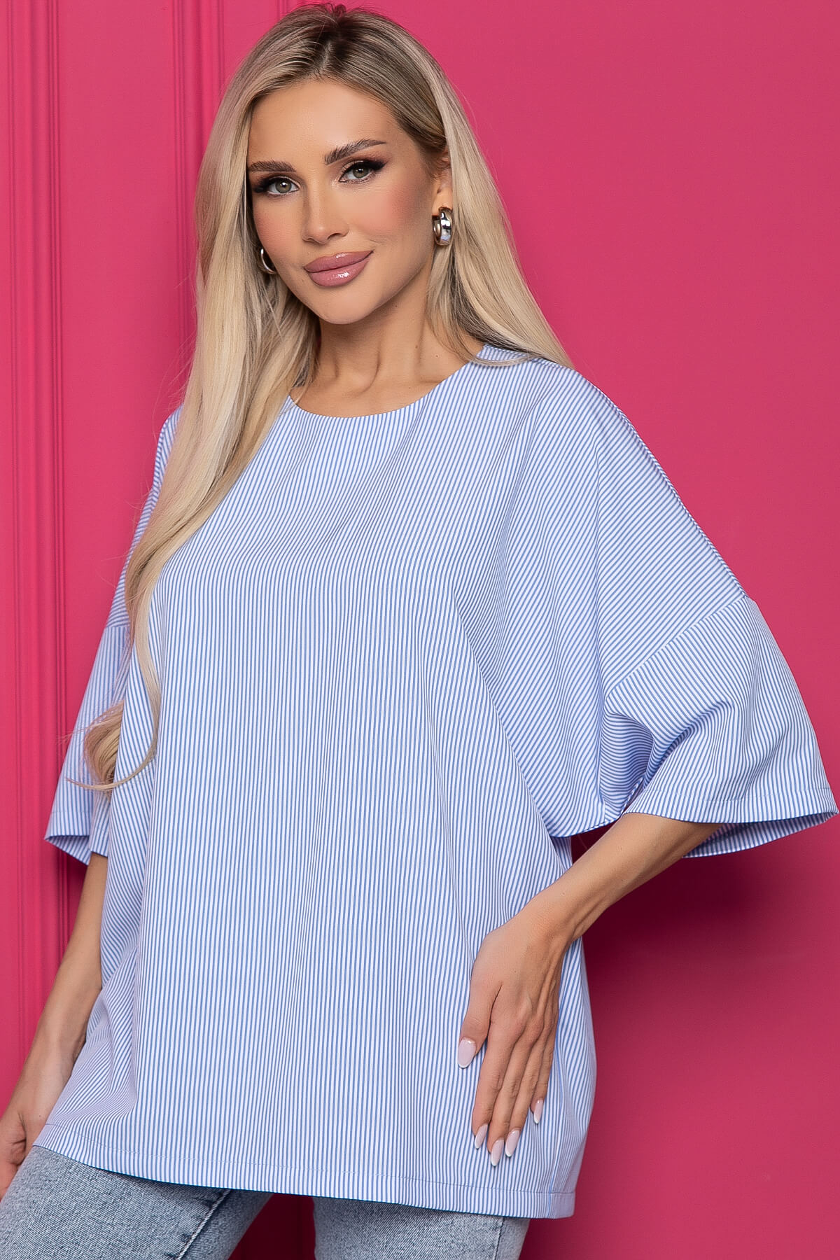 Блуза "Лола" (голубая) Б8859