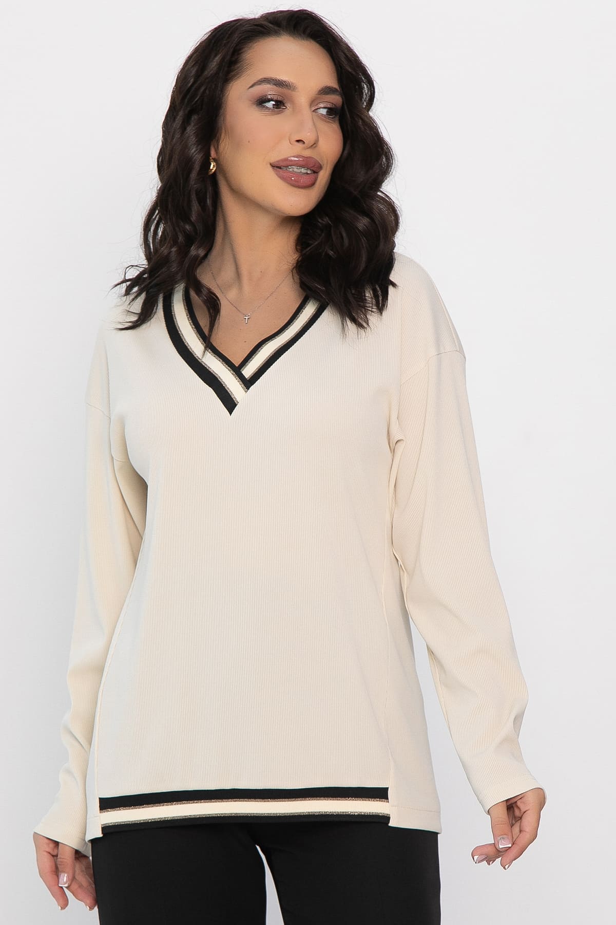 Джемпер трикотажный Камилла (бежевый) Б14453-5М