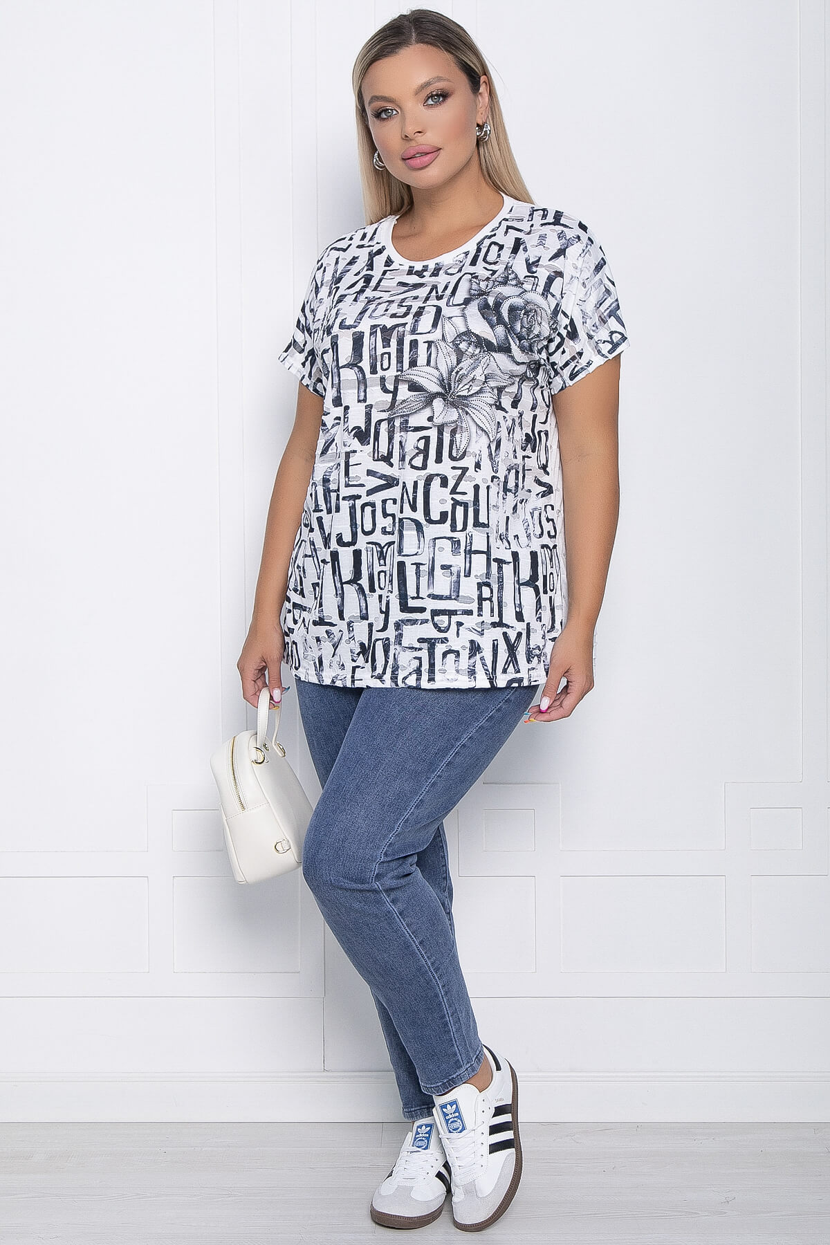 Блуза Асия (белая/буквы) Б10851