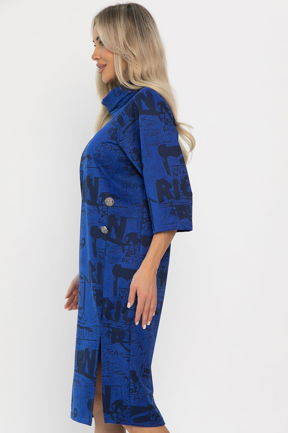 Платье трикотажное Конфетти (синее) П14294-18М