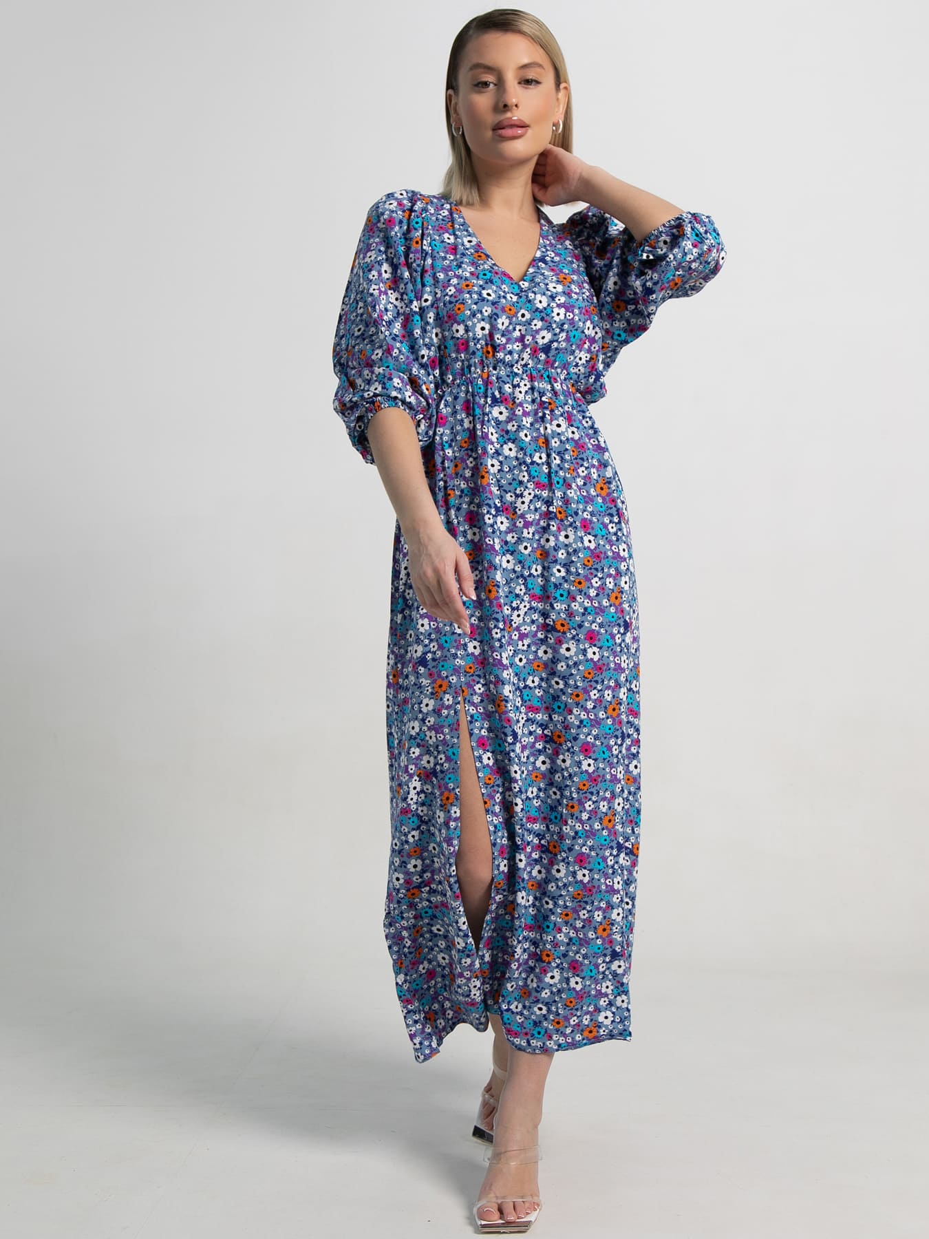 Платье Неповторимая (голубое) П15501-34М