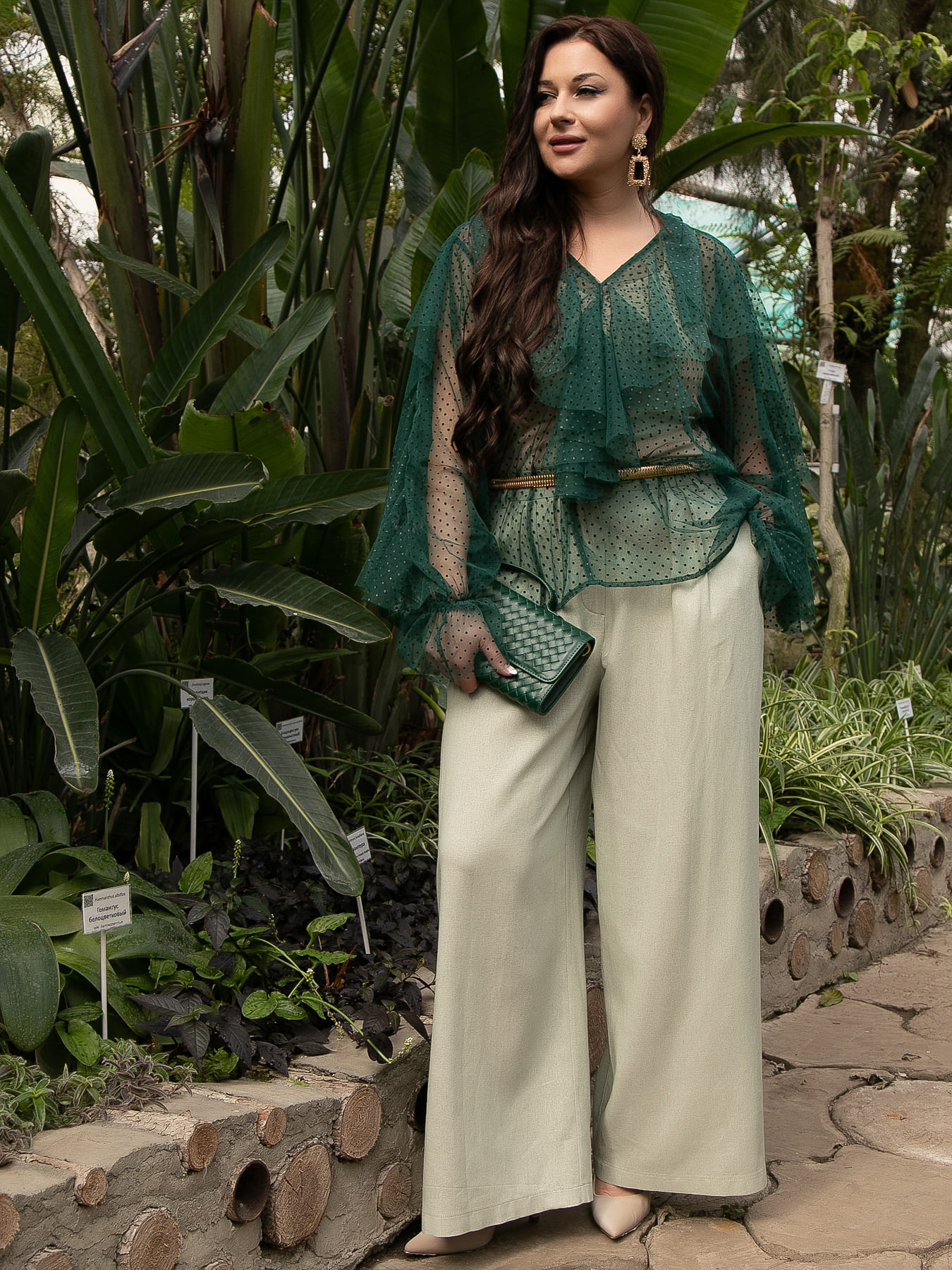 Блуза Диантус (зеленая) Б15548-39М