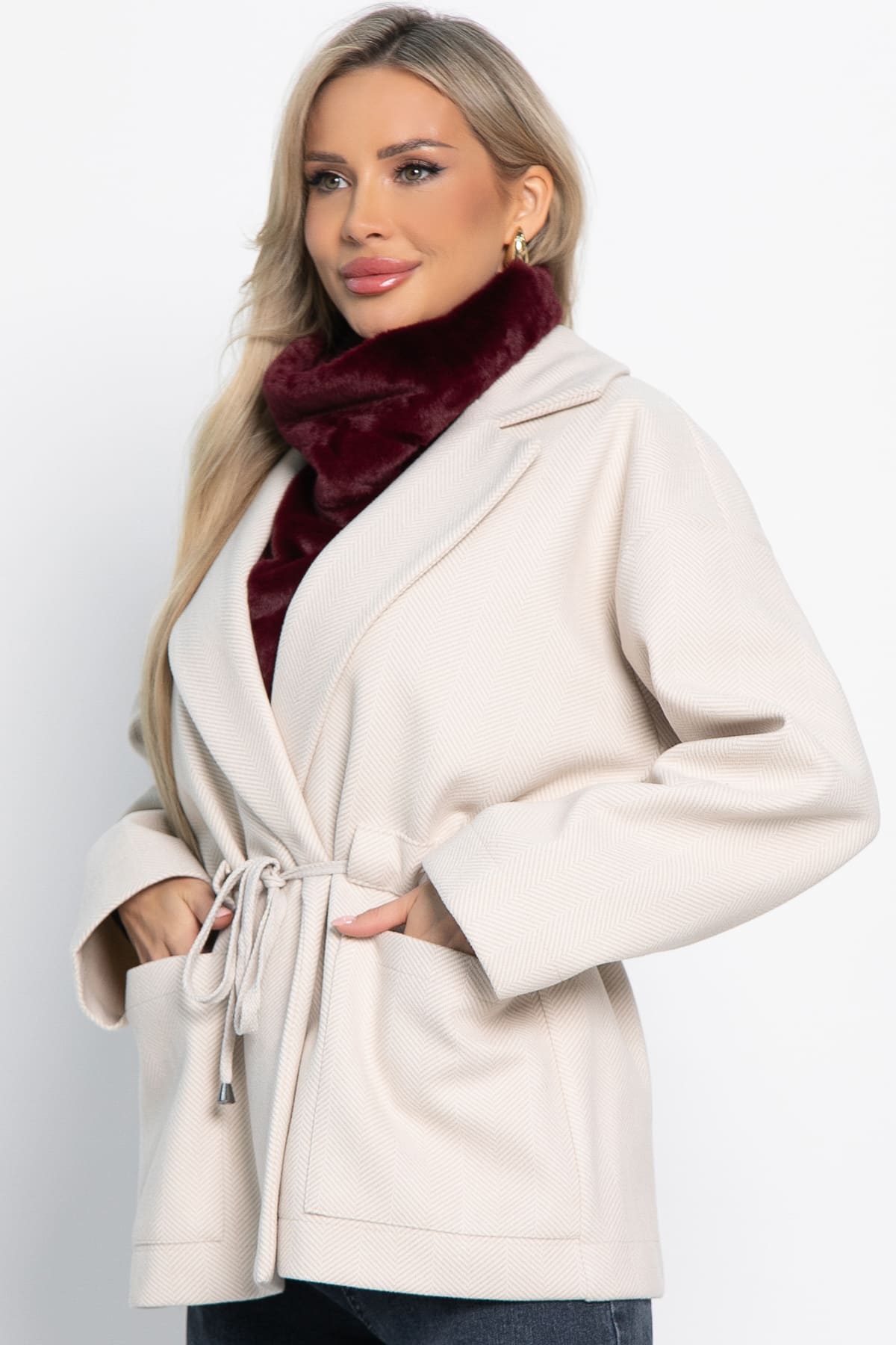 Пальто-пиджак (бежевый) Б15086-7М