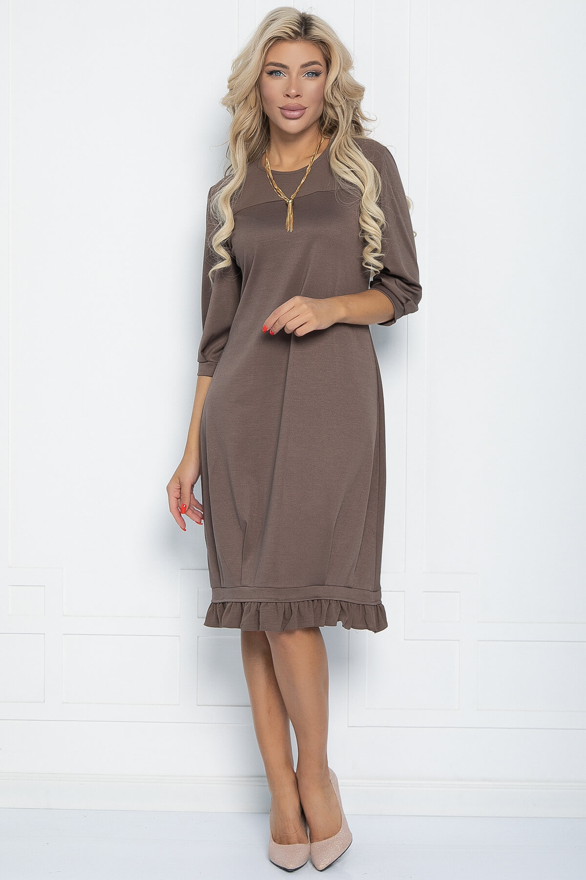 Платье Бостон (коричневое) П11442