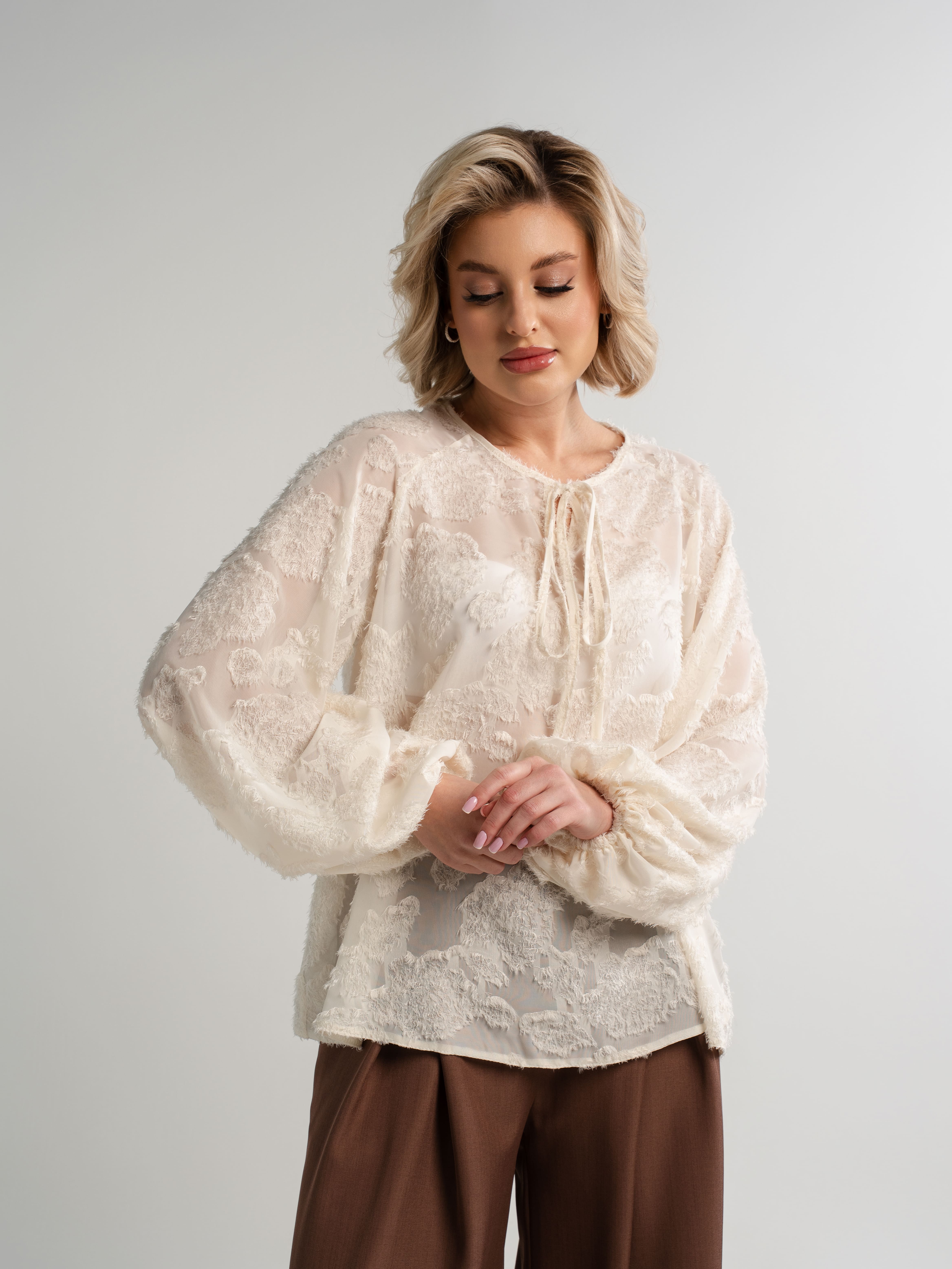 Блуза Воздушная мелодия (молочная) Б15140-7М