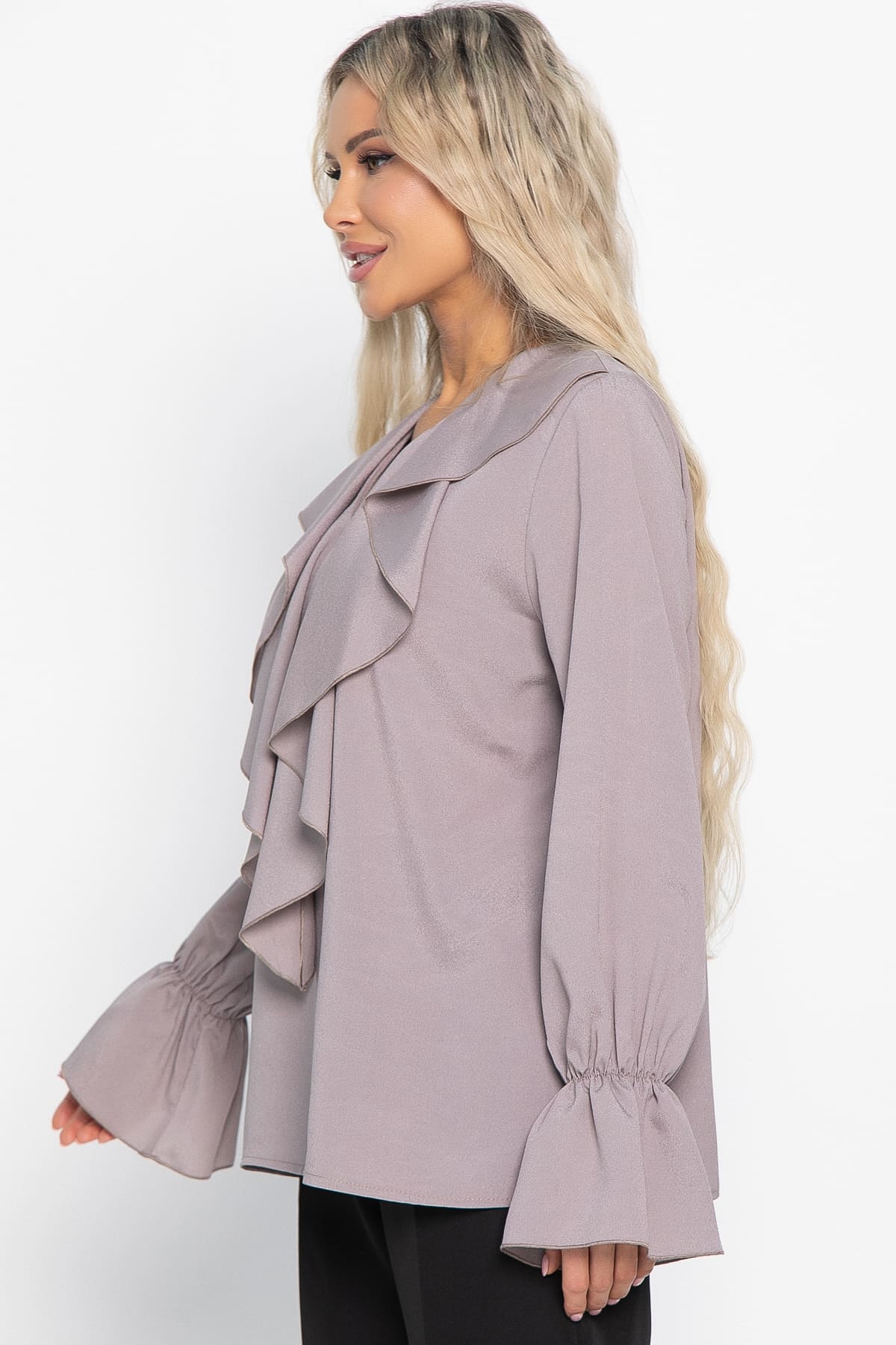 Блуза шифоновая Вэнси (бежевая) Б15024-8М