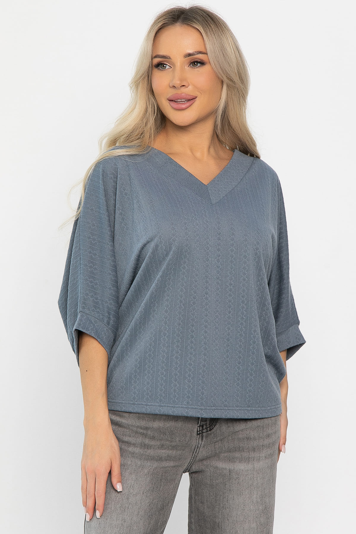 Джемпер трикотажный Джорджина (джинс) Б14247-12М