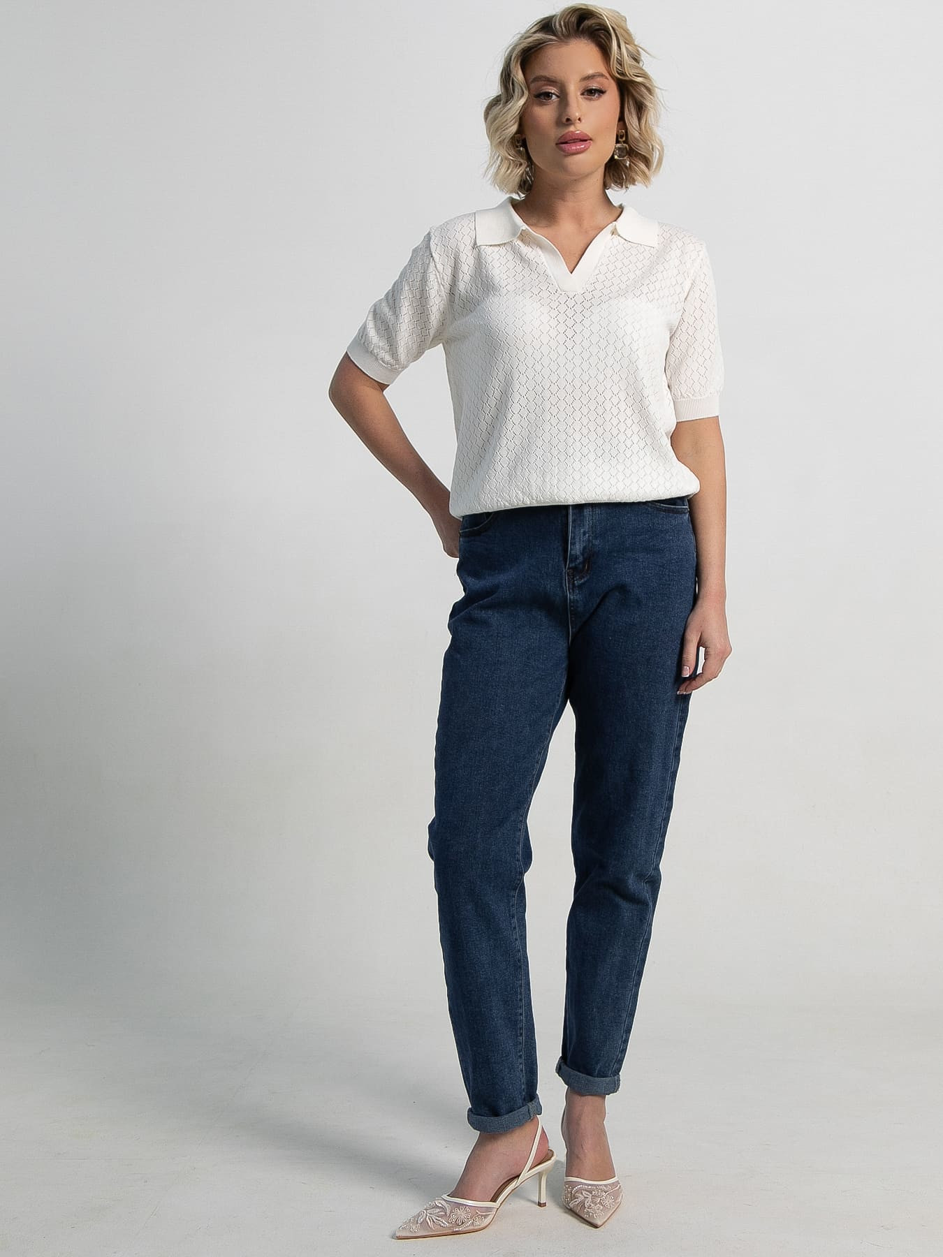 Поло Тихая роскошь (белое) Б15274-7М