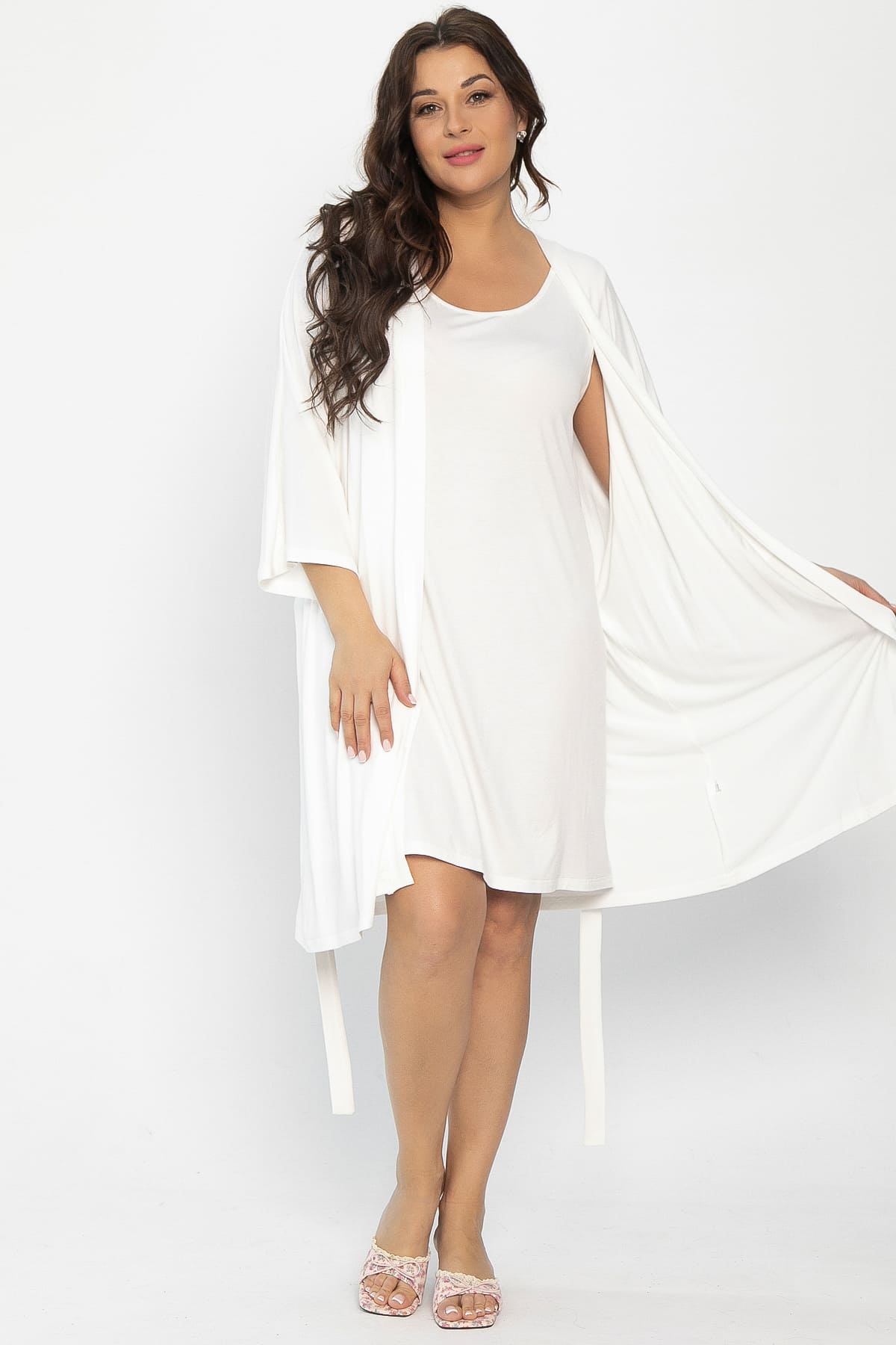 Пеньюар Шелк вискозы (молочный) П14482-52М