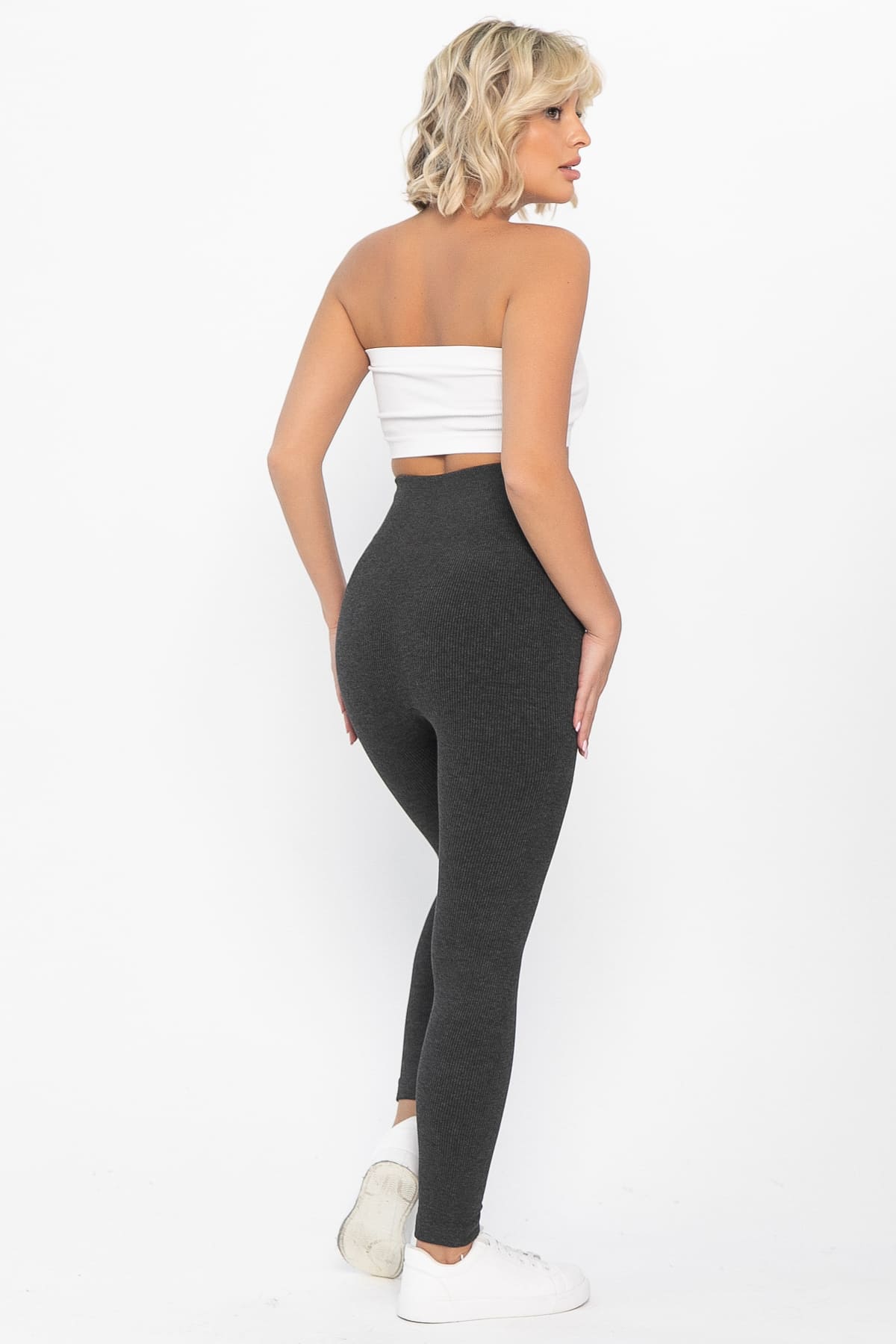 Лосины в рубчик утепленные (графит) Б14803-7М