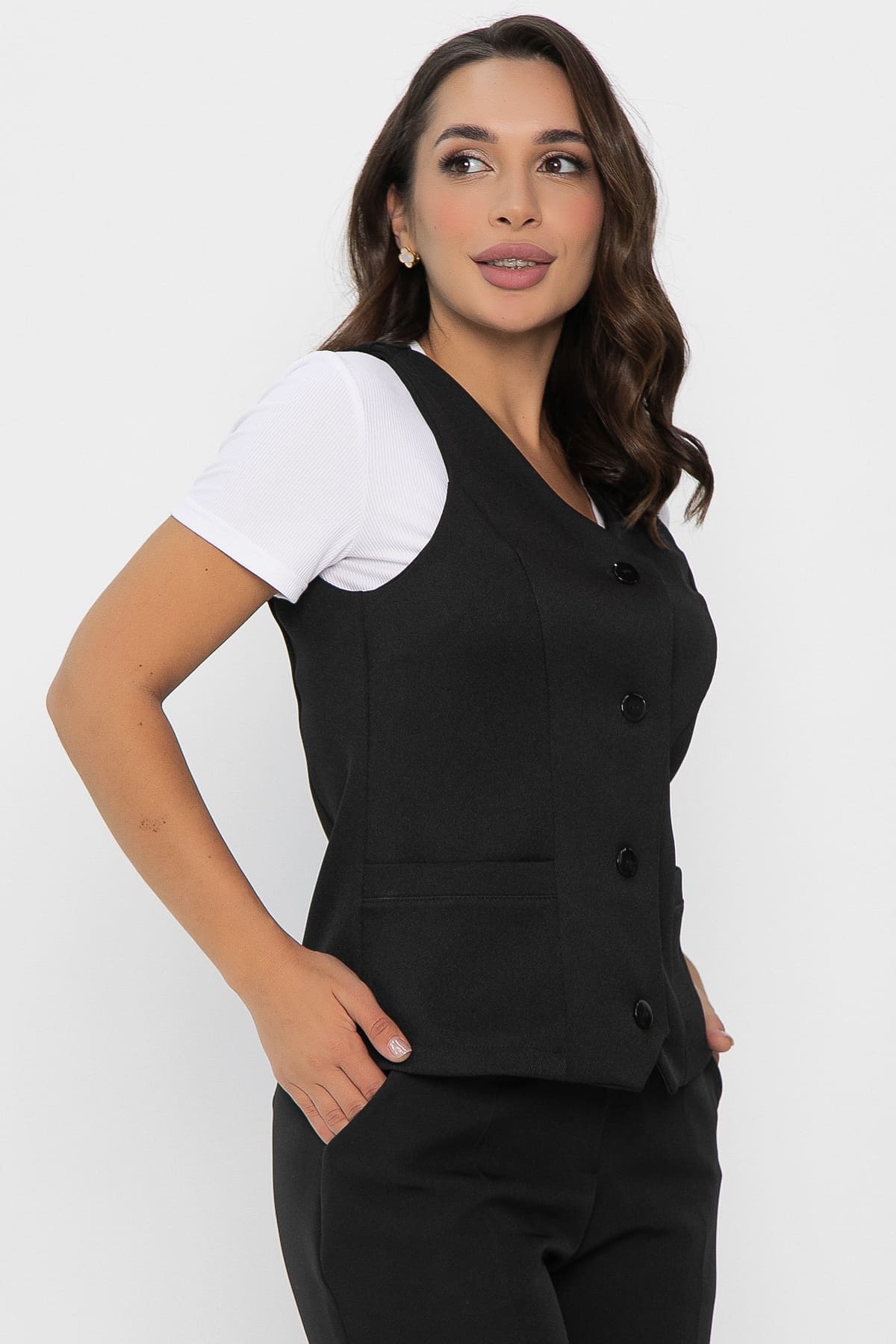 Жилет Мэнсфилд (черный) Б14085-13М