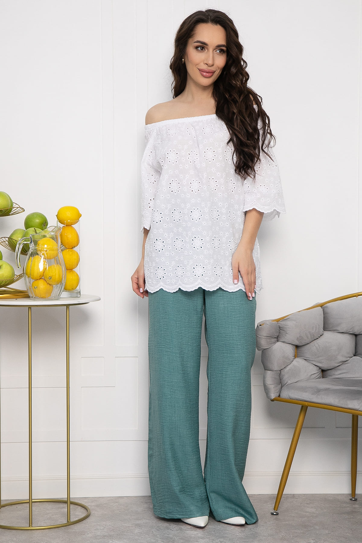 Блуза Воздушная (белая) Б13571-2М