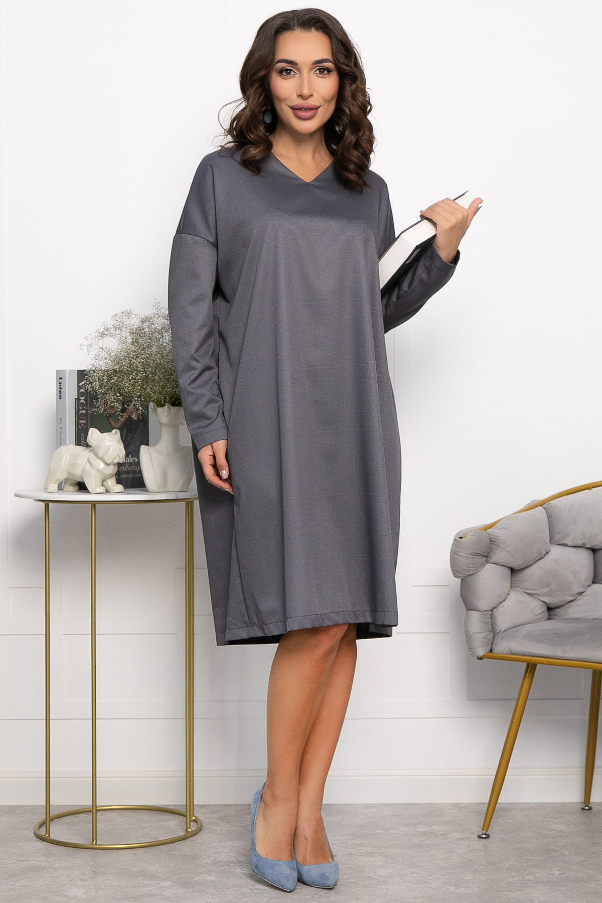 Платье Хюгге (темно-серое) П14121-25М
