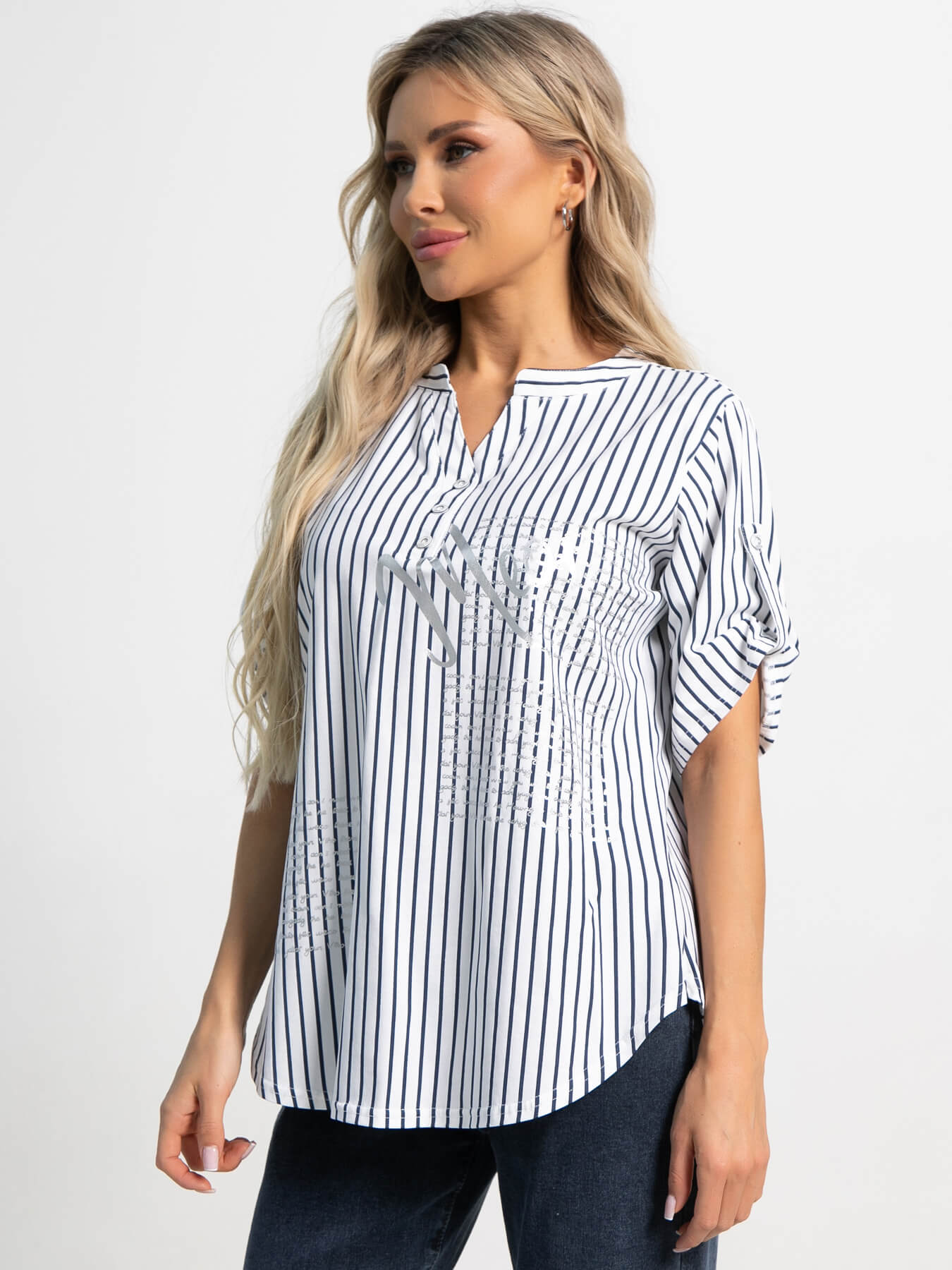 Блуза Сальма (белая/полоска) Б15538-4М