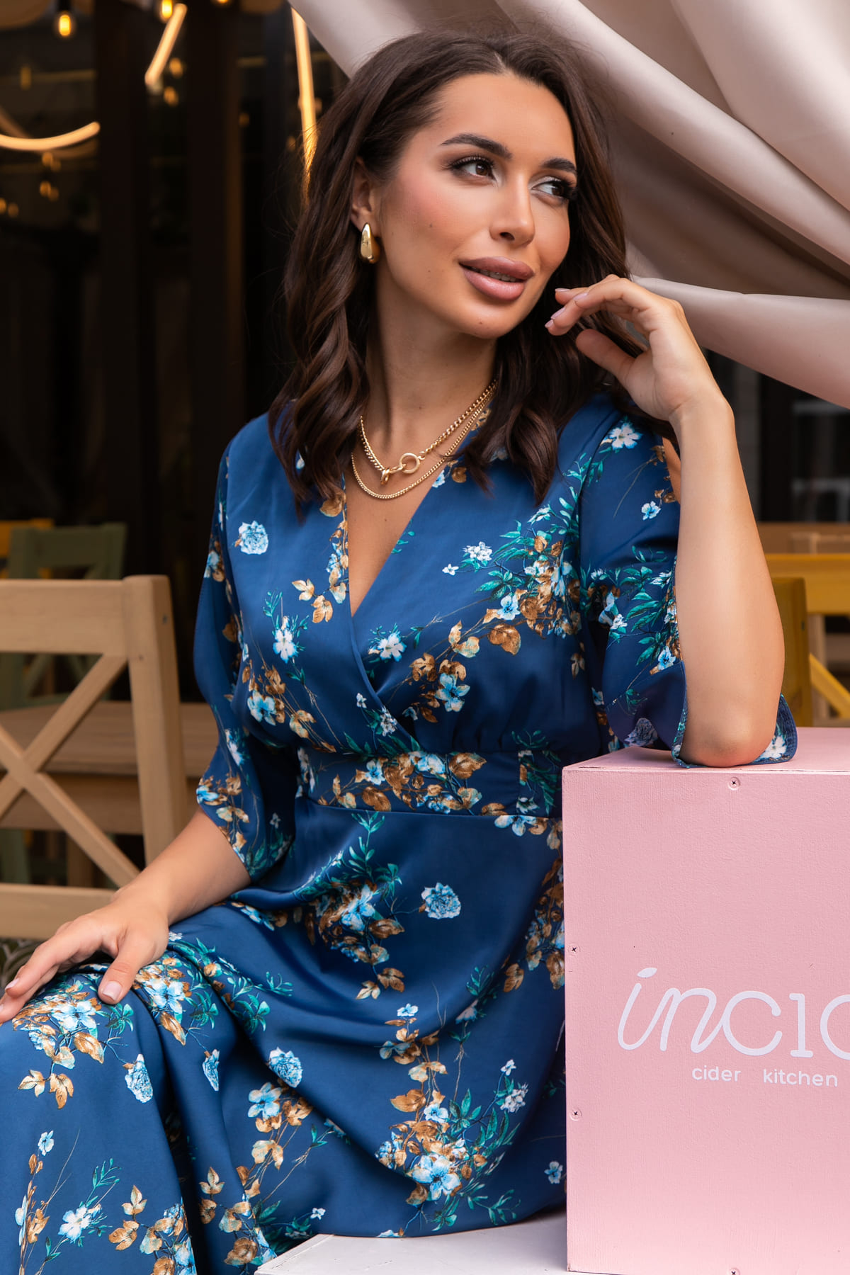 Платье Летнее вдохновение (джинс) П14145-1М