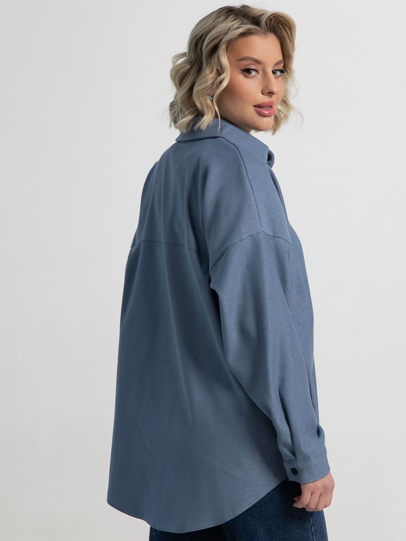 Рубашка Загадочная девушка (джинс) Б15168-4М