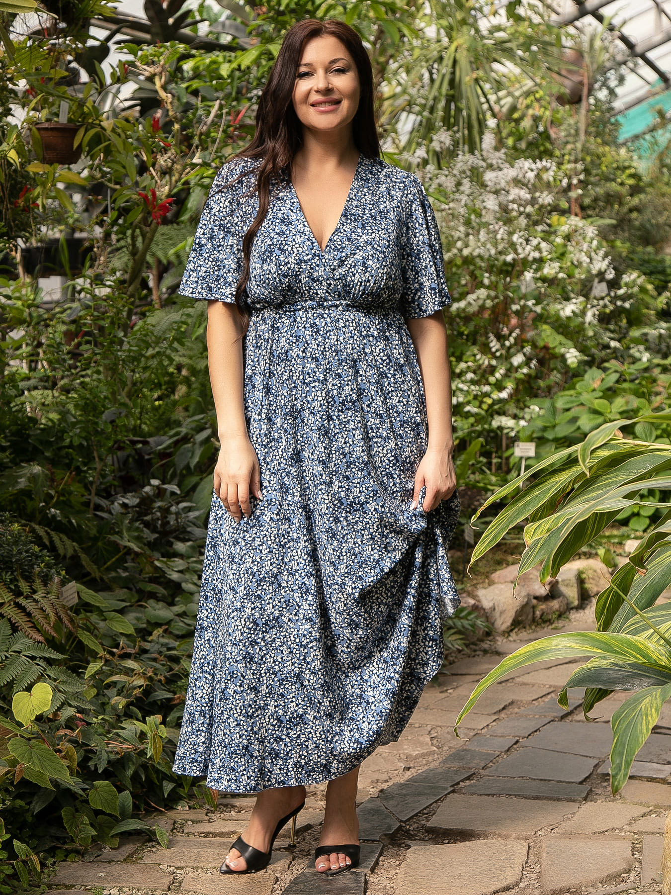 Платье Летняя грация (синее) П15606-1М