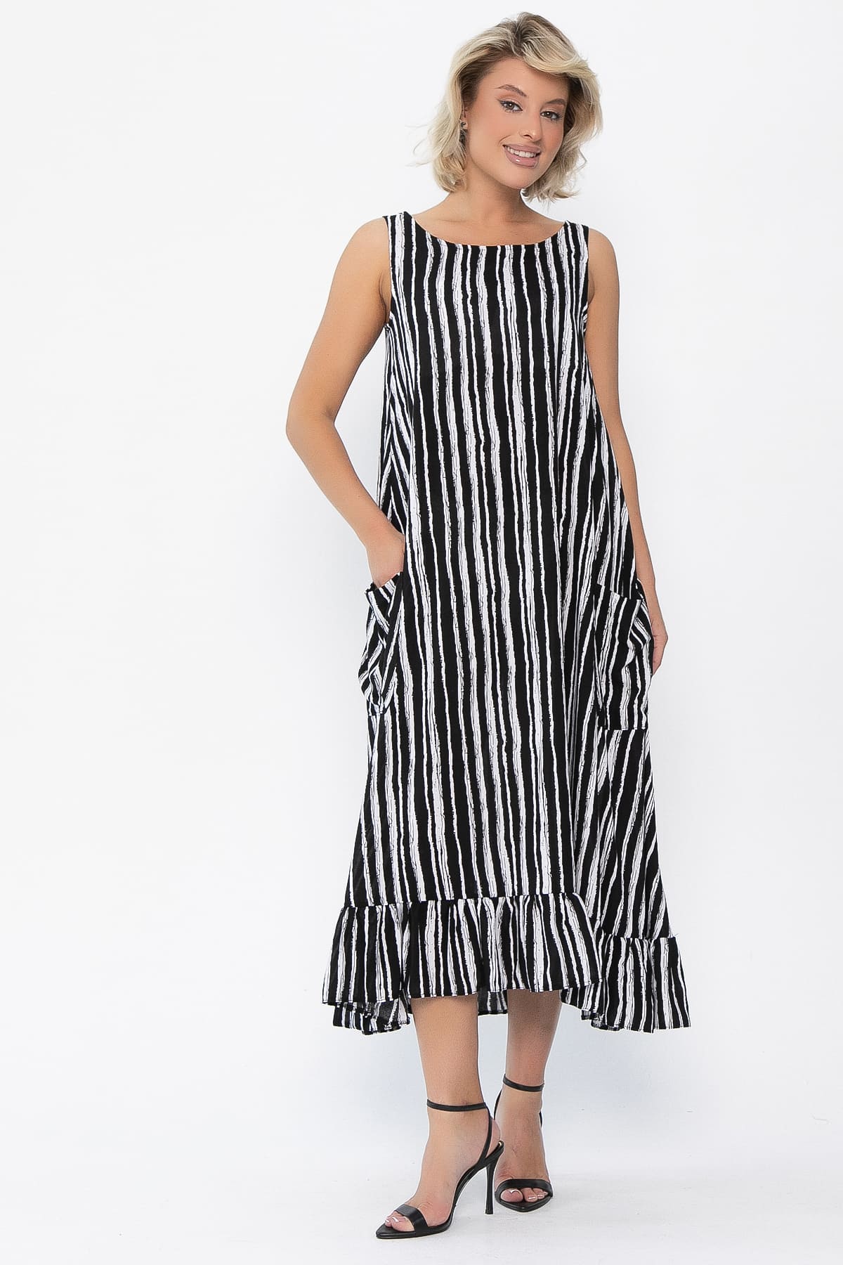 Сарафан Нимфа (черно-белый) П14052-10М