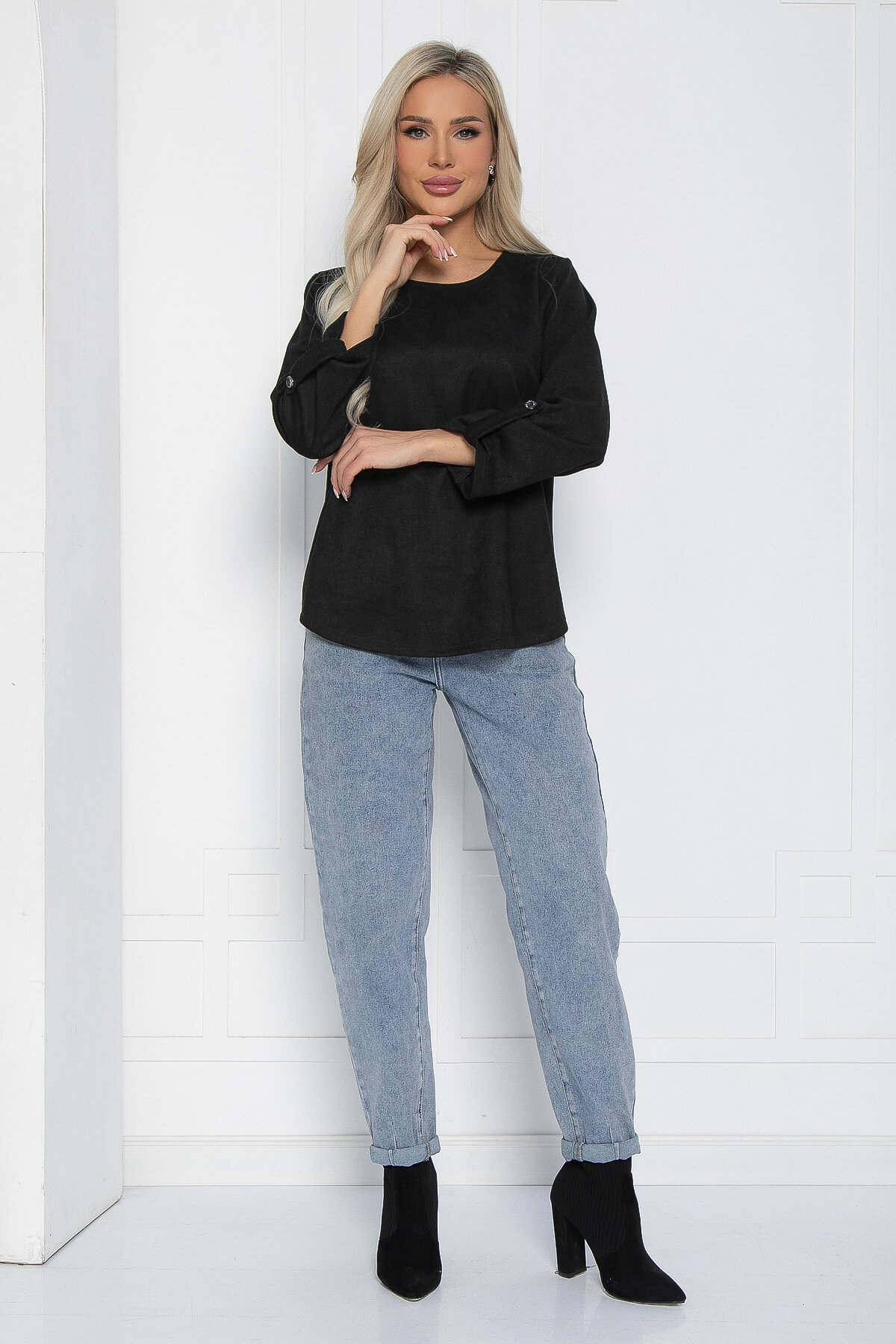 Блуза Линия успеха (черная) Б12558-12