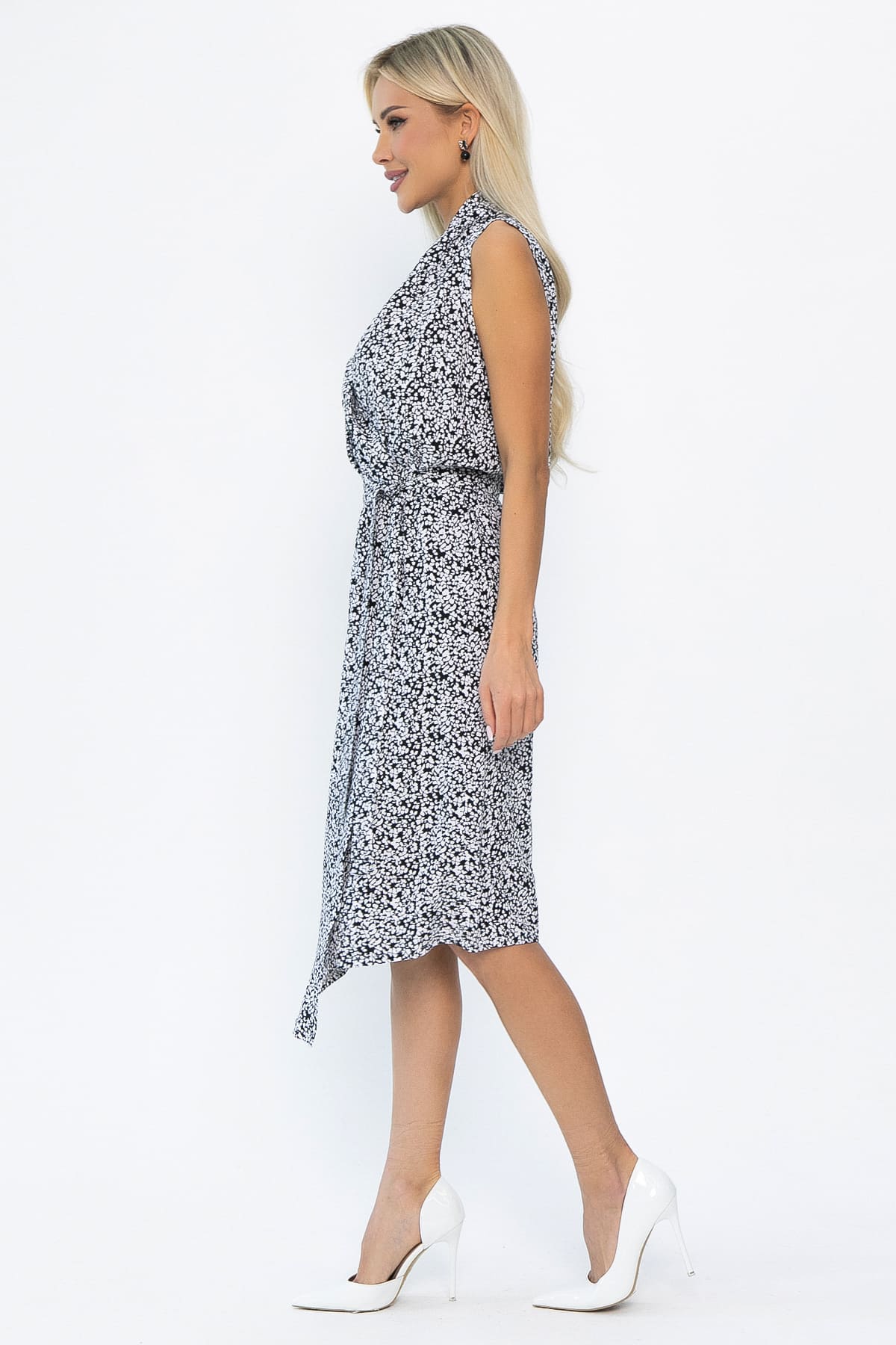 Платье Хьюми (черное/цветы) П13936-35М