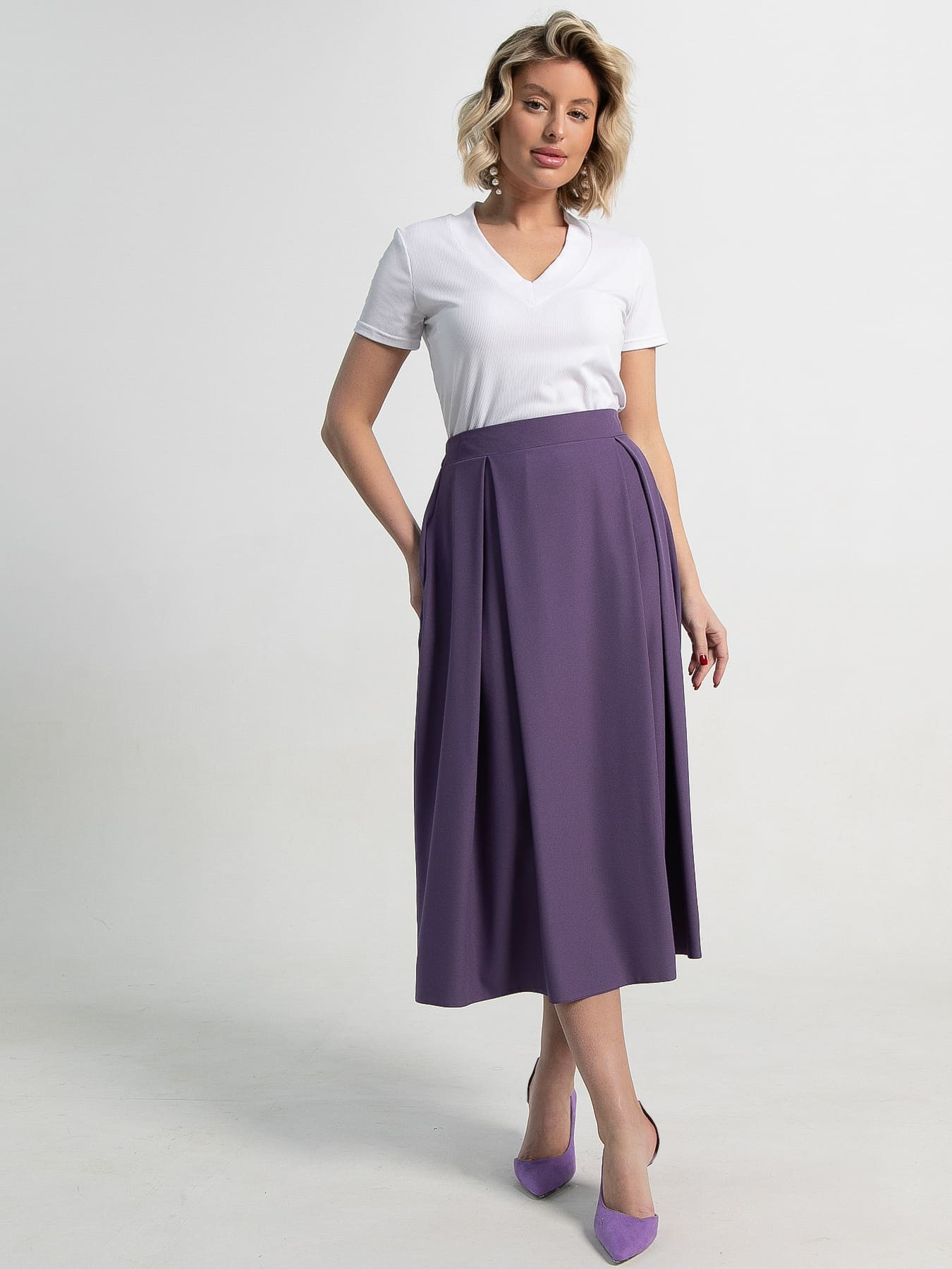 Юбка миди Мариэтта (фиолетовая) Ю14389-16М